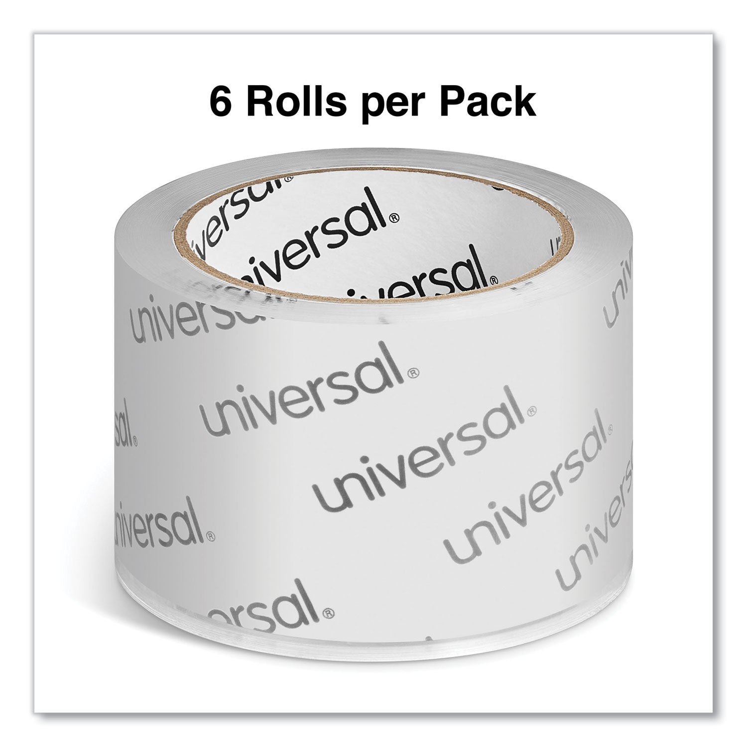Universal® Extra-Wide Moving and Storage Packing Tape, 3" Core, 2.83" x 54.7 yd, Clear, 6/Pack