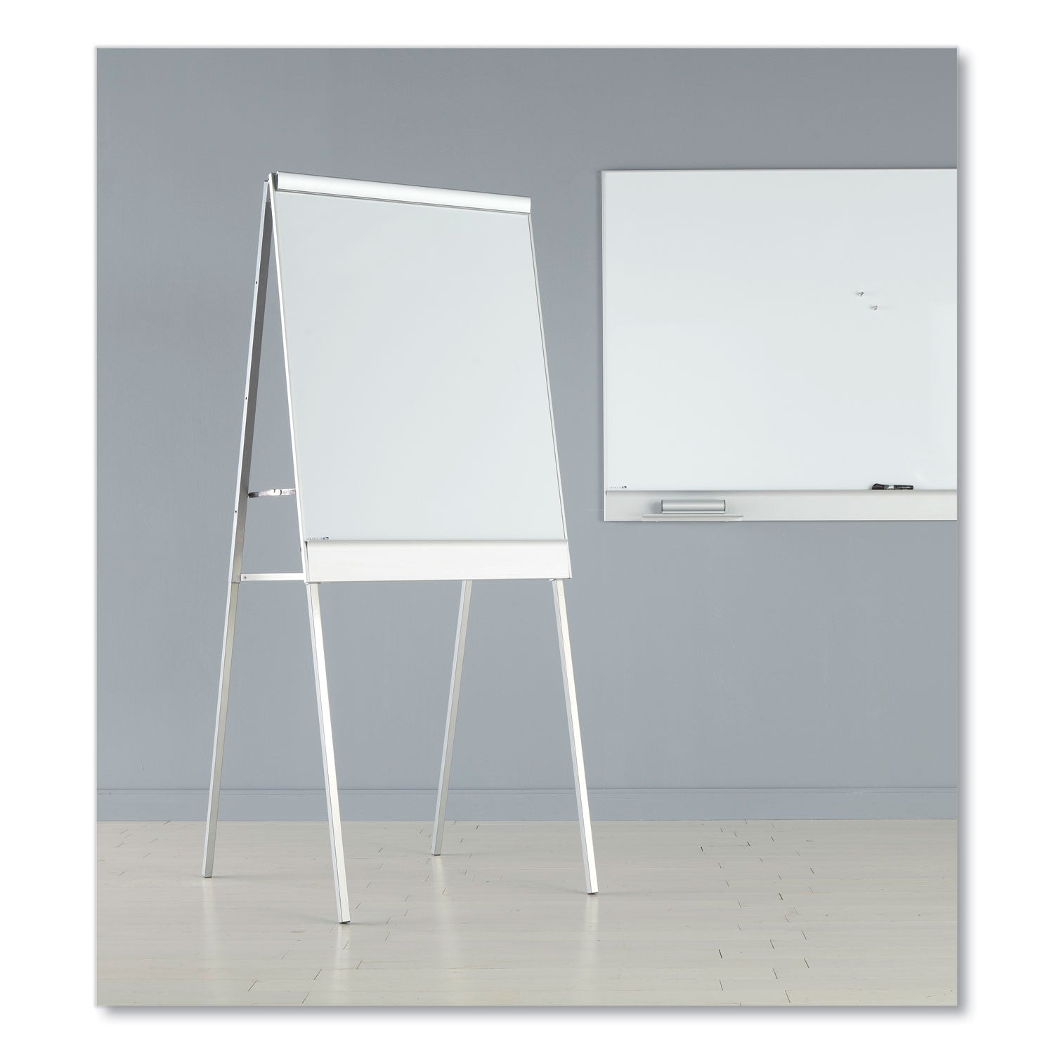 Iceberg Polarity Height Adjustable Dry Erase Flipchart Easel, 30" x 38", White Surface, Silver Metal Frame