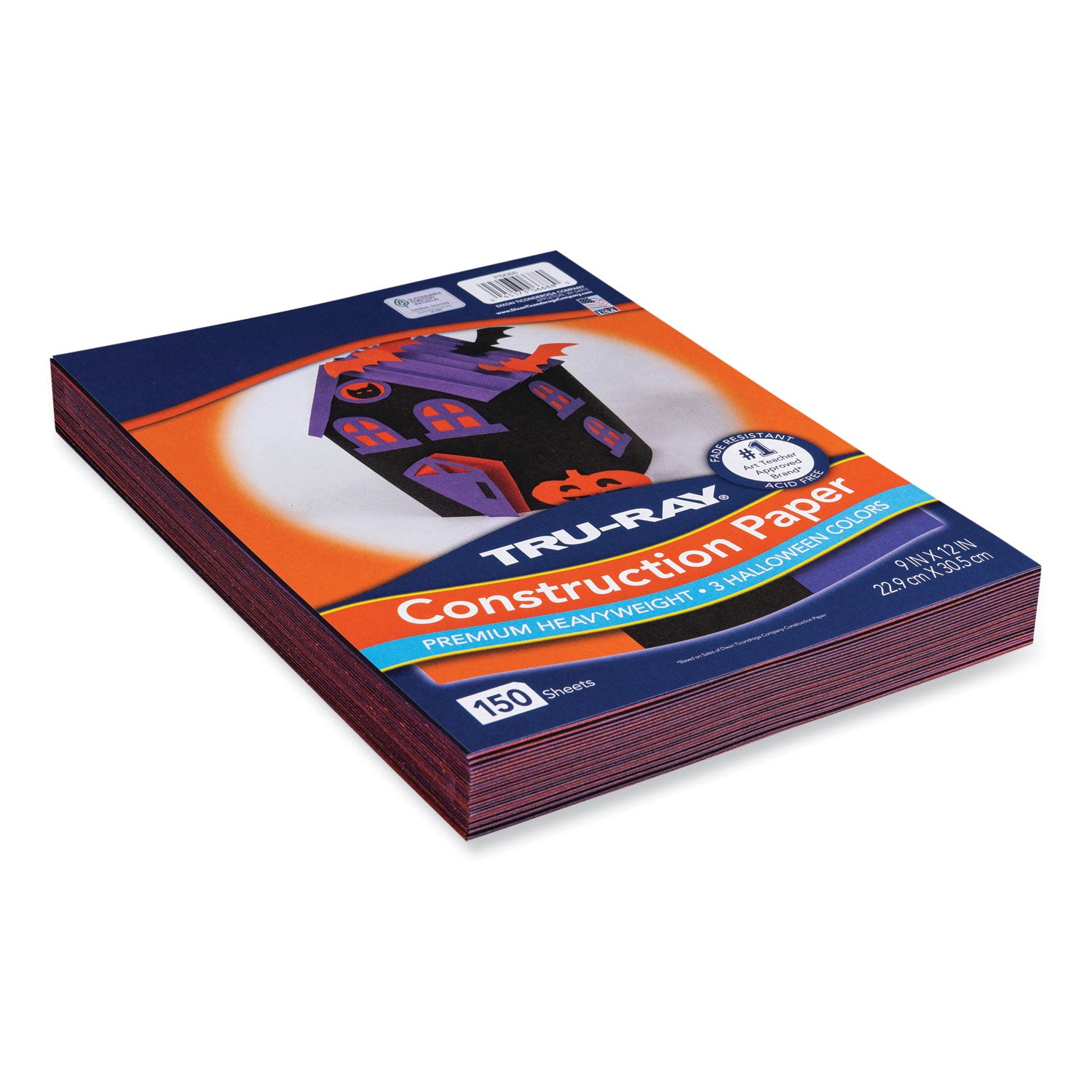 Pacon® Tru-Ray Construction Paper, 70 lb Text Weight, 9 x 12, Assorted Halloween Colors, 150/Pack