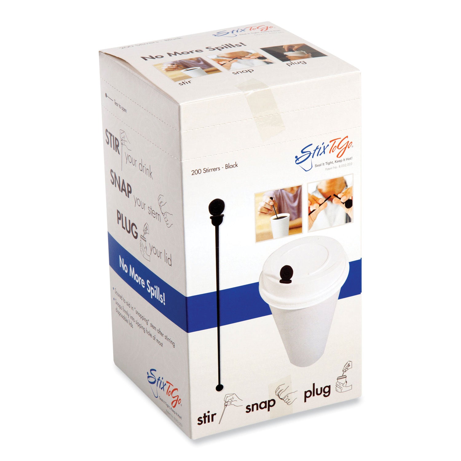 AmerCareRoyal® Beverage Plugs, Black, 200/Box, 10 Boxes/Carton