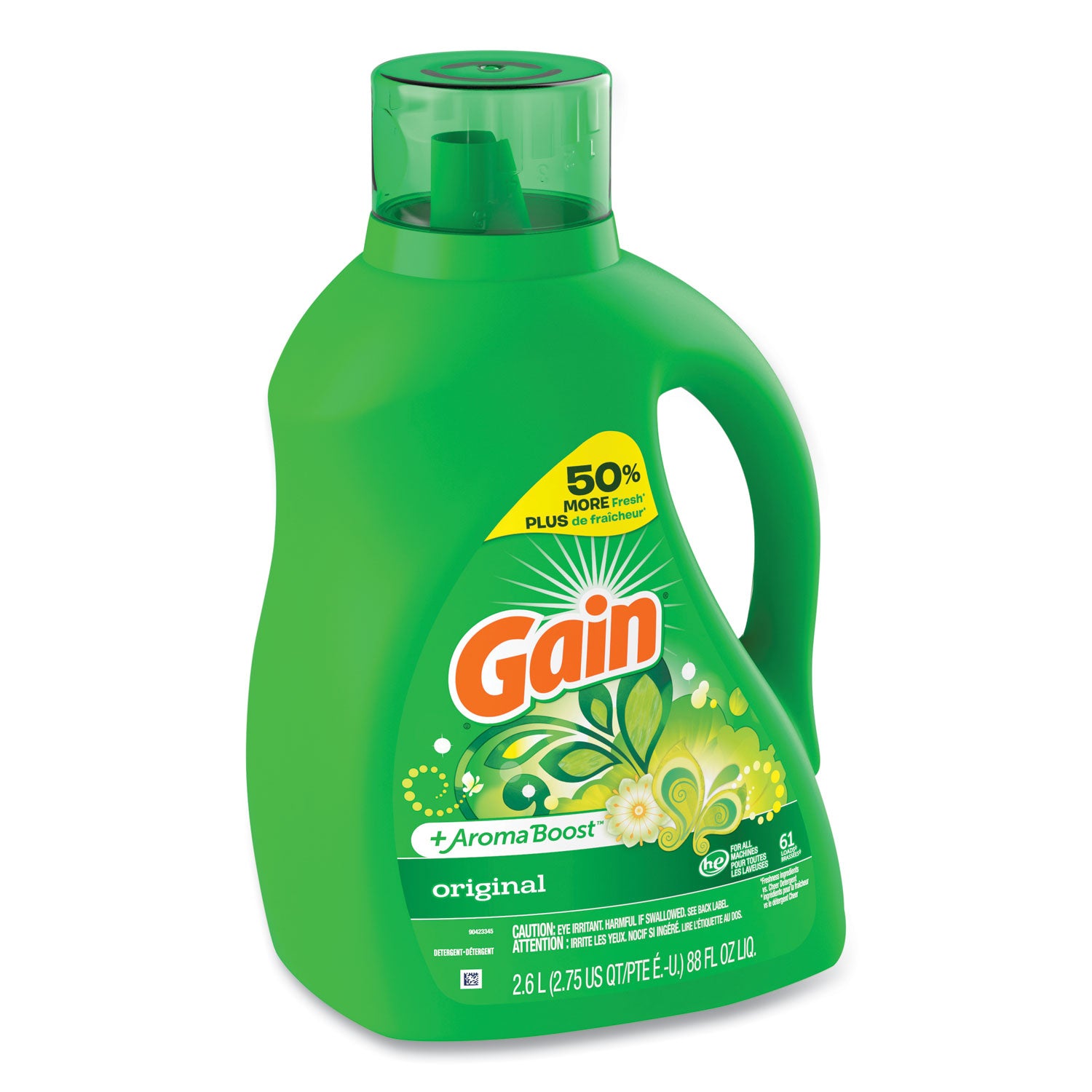 Gain® Liquid Laundry Detergent, Gain Original Scent, 88 oz Pour Bottle, 4/Carton