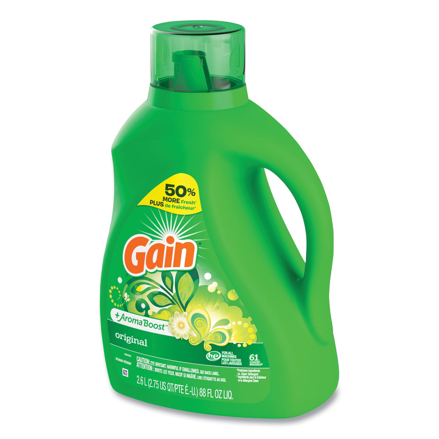Gain® Liquid Laundry Detergent, Gain Original Scent, 88 oz Pour Bottle, 4/Carton
