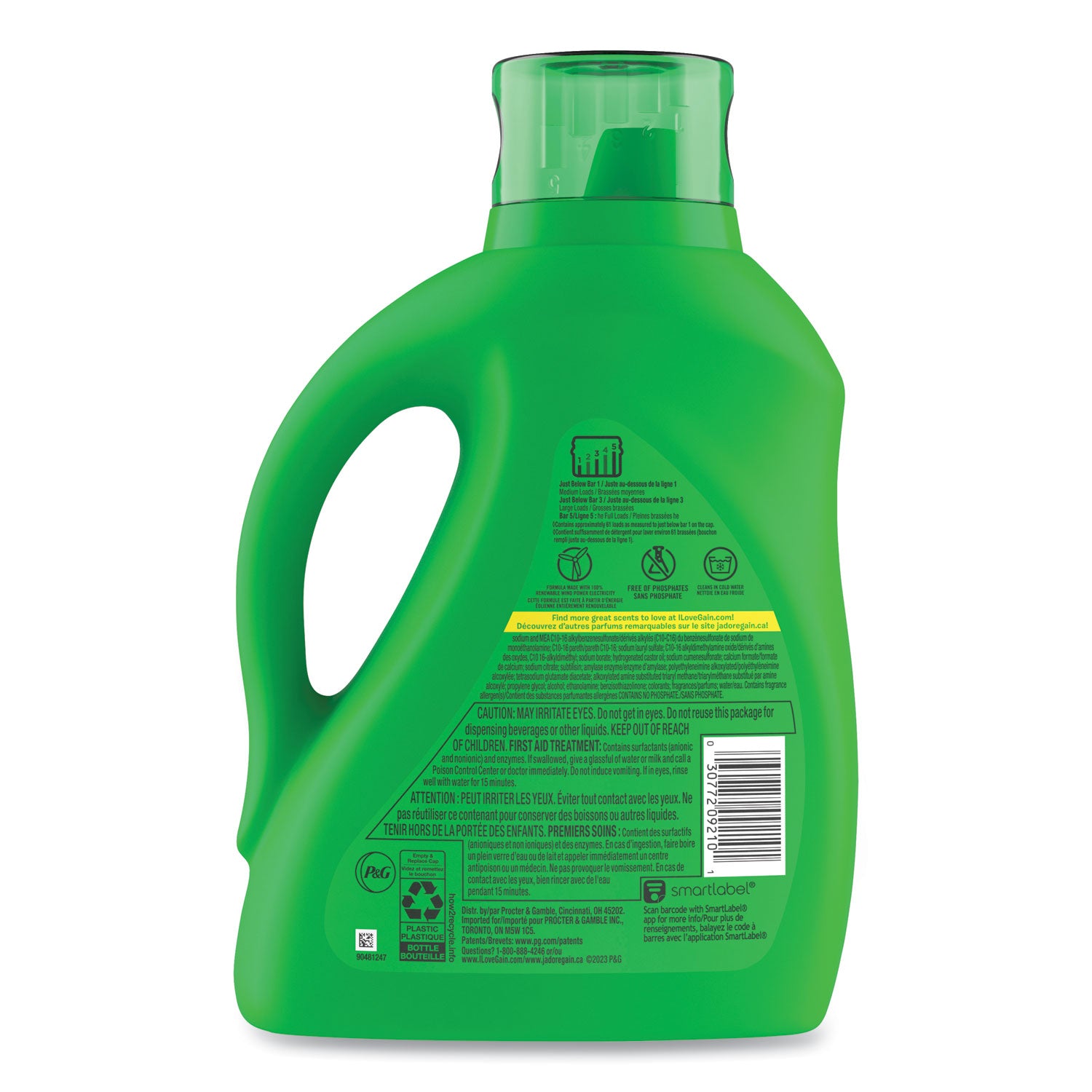 Gain® Liquid Laundry Detergent, Gain Original Scent, 88 oz Pour Bottle, 4/Carton