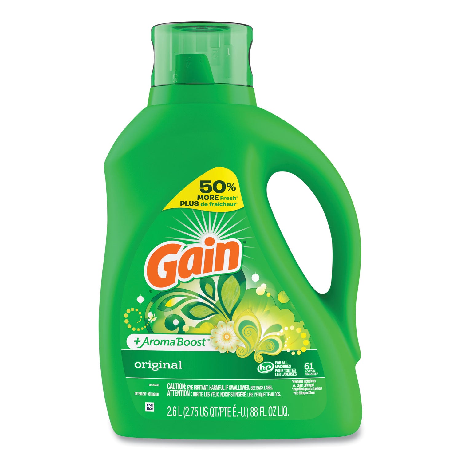 Gain® Liquid Laundry Detergent, Gain Original Scent, 88 oz Pour Bottle, 4/Carton