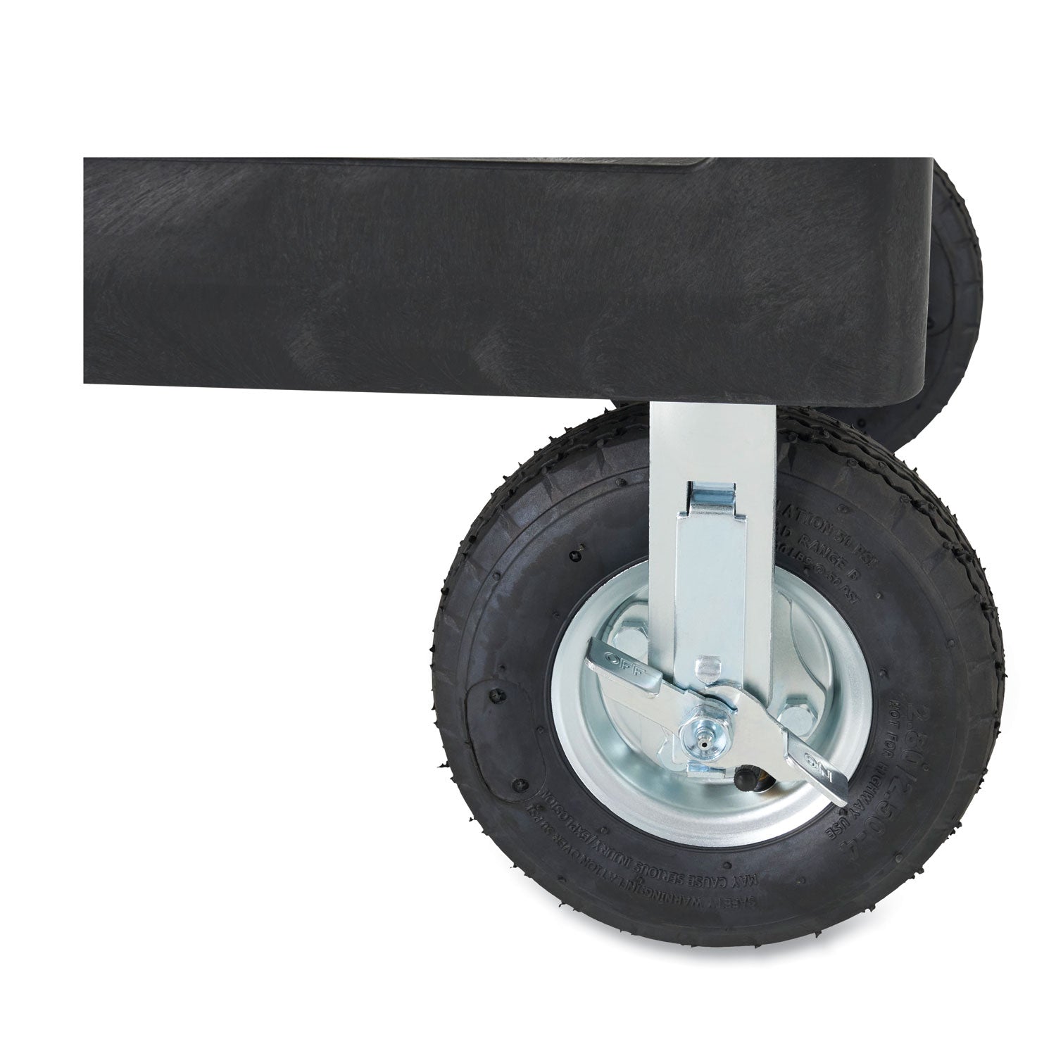 Rubbermaid® Commercial BRUTE Heavy-Duty Utility Cart with Lipped Shelves, Plastic, 2 Shelves, 500 lb Capacity, 17.13" x 38.5" x 38.88", Black