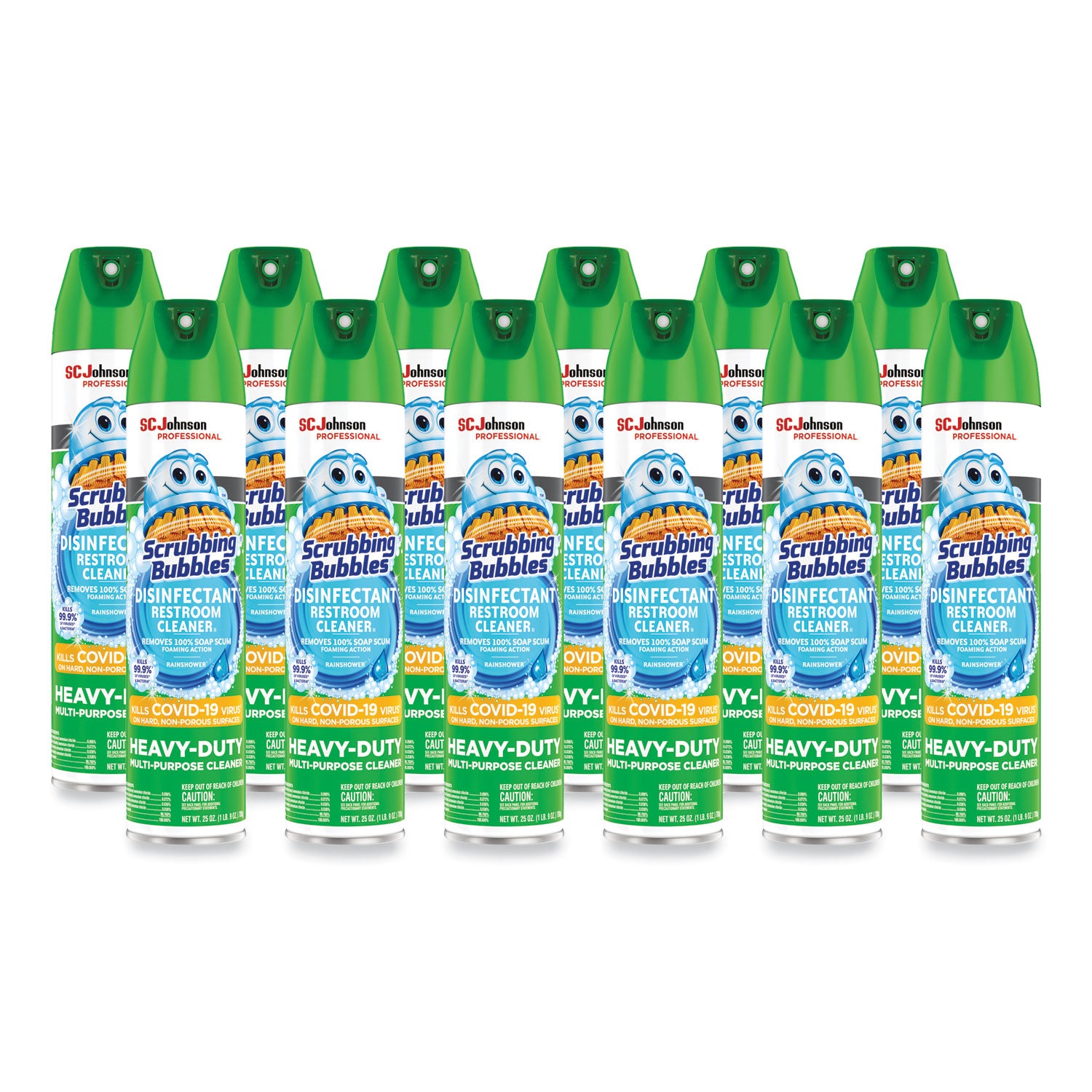 Disinfectant Restroom Cleaner II, Rain Shower Scent, 25 oz Aerosol Spray, 12/Carton