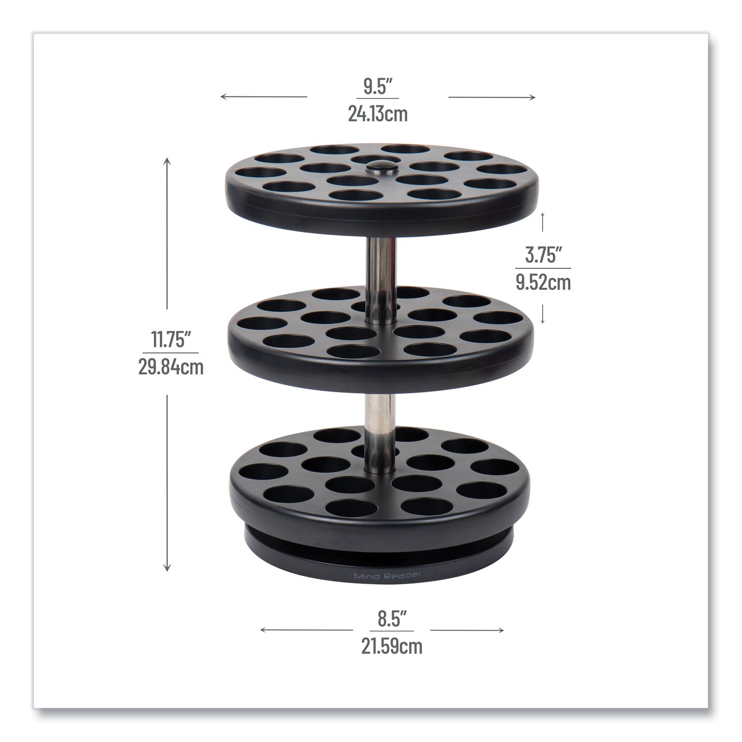 Mind Reader Anchor Collection 3-Tier Single Serve Pod Carousel Countertop Organizer, 9.5 x 9.5 x 11.75, Black