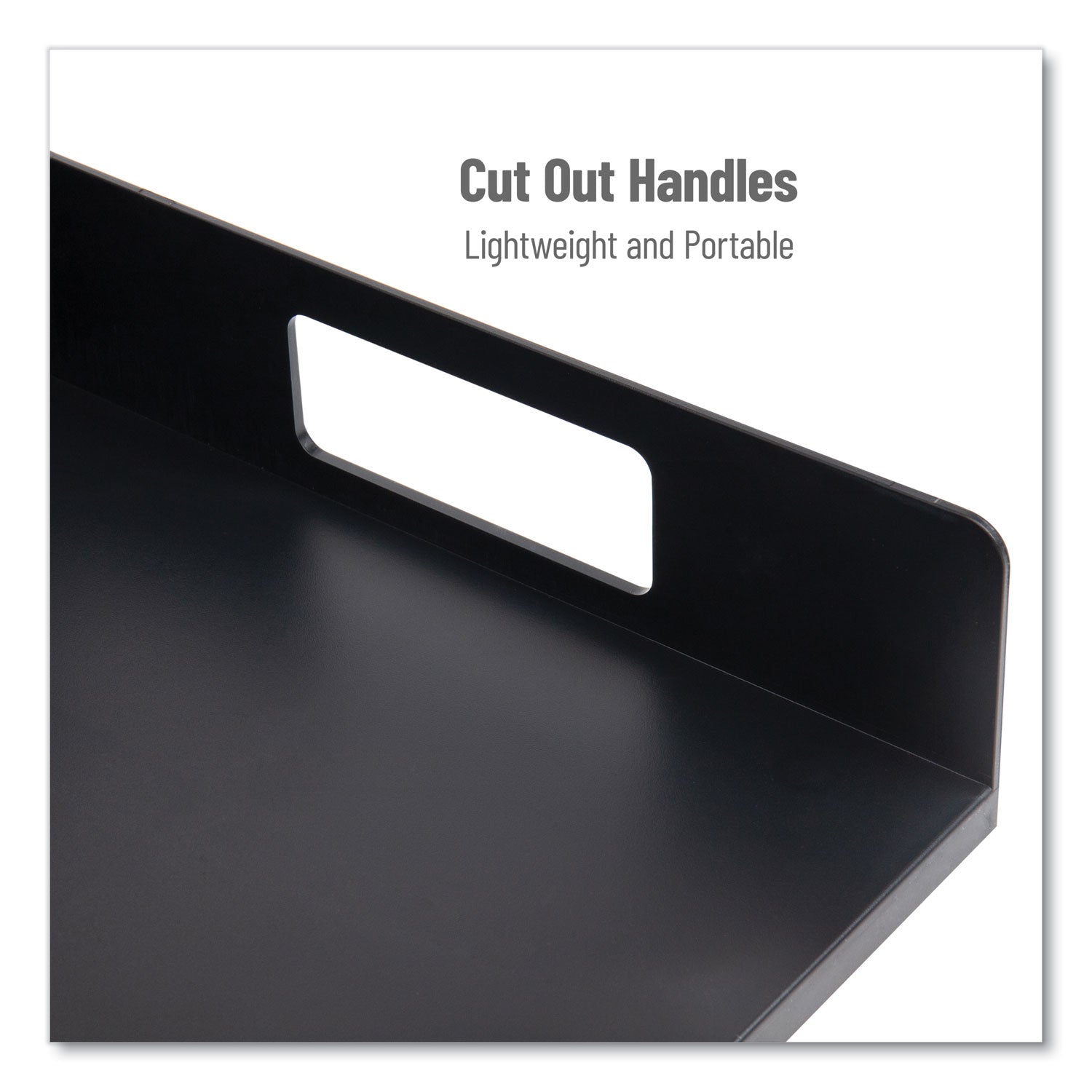 Mind Reader Network Collection Utensil, Napkin and Plate Countertop Organizer, 15.2 x 11.5 x 4.45, Plastic, Black