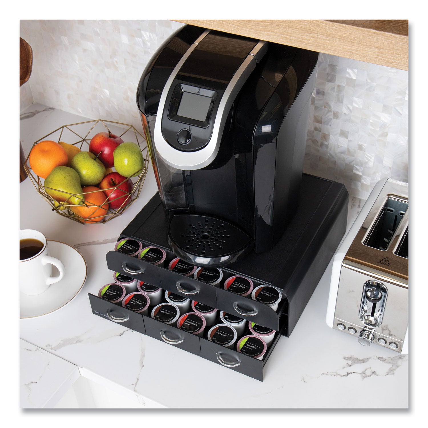 Mind Reader 2-Tier 6-Drawer Single Serve Coffee Pod Drawer, 14 x 12.25 x 4.75, Black