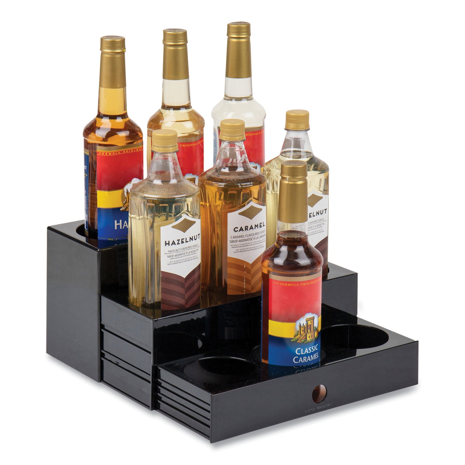 Mind Reader Mind Reader Foundation Collection 9-Compartment Nested Syrup Countertop Bottle Organizer, 12.5 x 5 x 7, Black