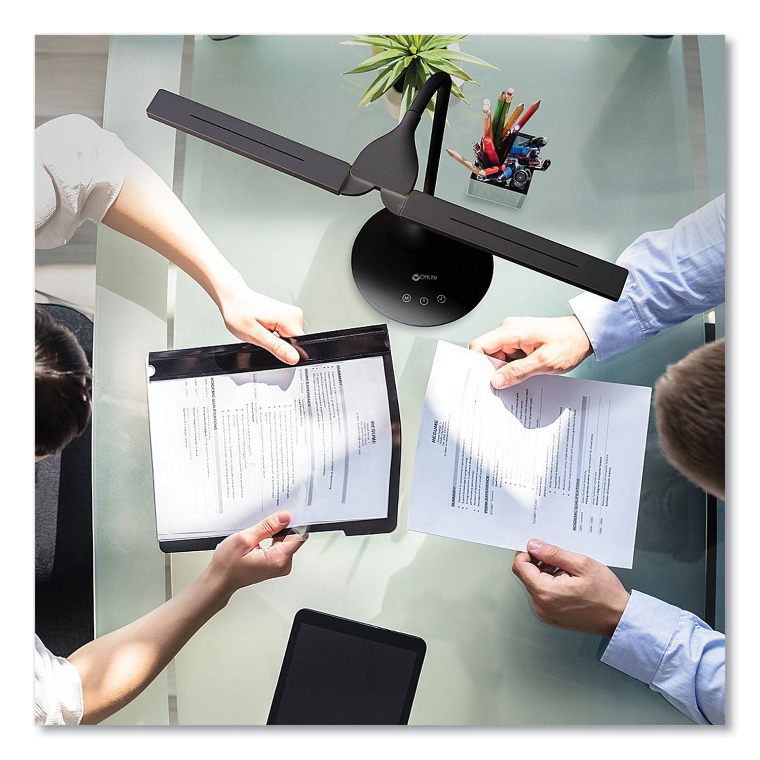 OttLite® Wellness Series Pivot LED Desk Lamp with Dual Shades, 13.25" to 26" High, Black