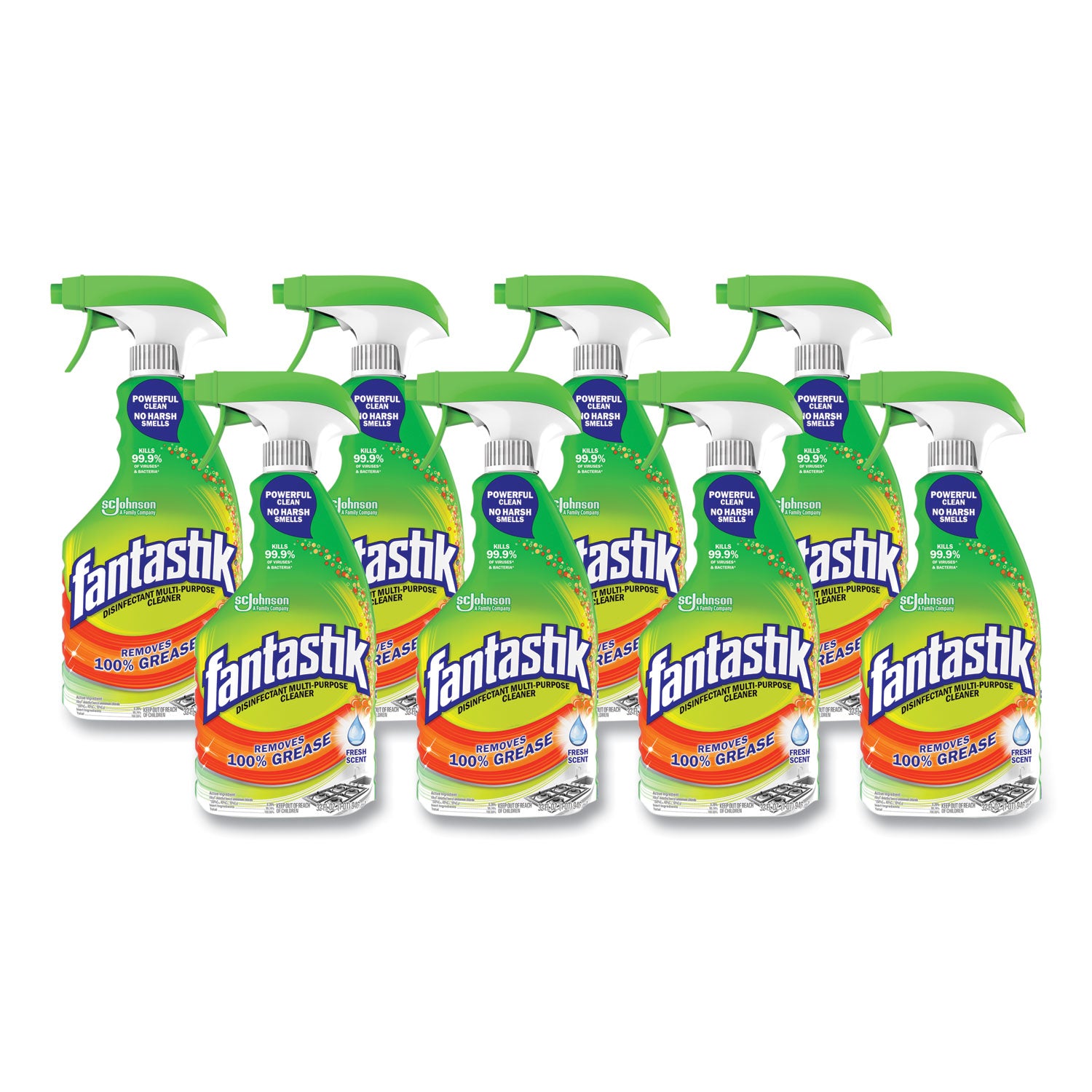 Fantastik® Disinfectant Multi-Purpose Cleaner Fresh Scent, 32 Oz Spray Bottle, 8/carton