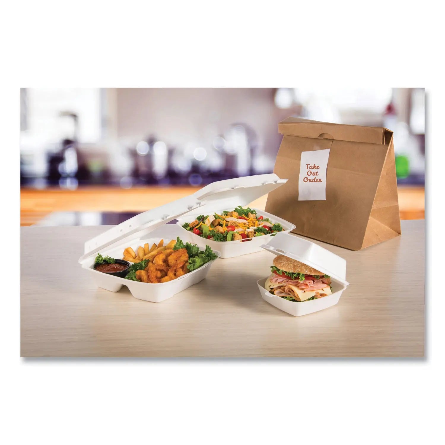 Foam Hinged Lid Containers, 3-Compartment, 9.25 x 9.5 x 3, White, 200/Carton Dart® Flipcost