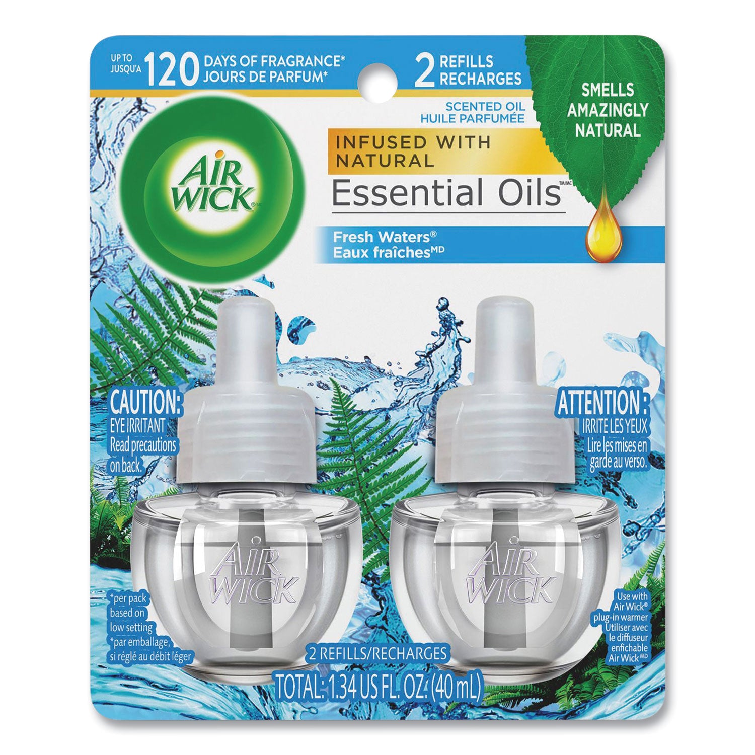 Air Wick® Scented Oil Refill, Fresh Waters, 0.67 Oz, 2/pack, 6 Pack/carton