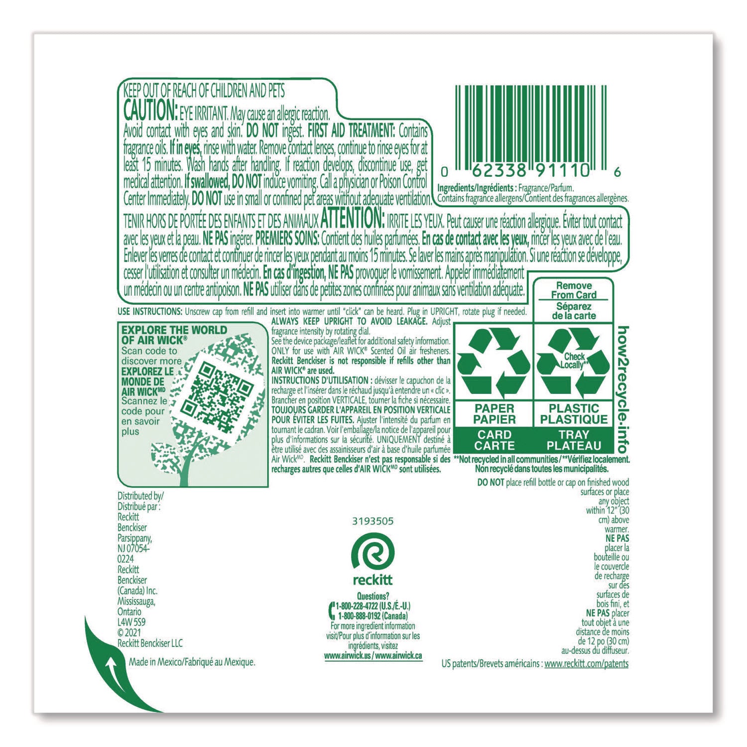 Air Wick® Scented Oil Refills, Paradise Retreat, 0.67 oz, 2/Pack