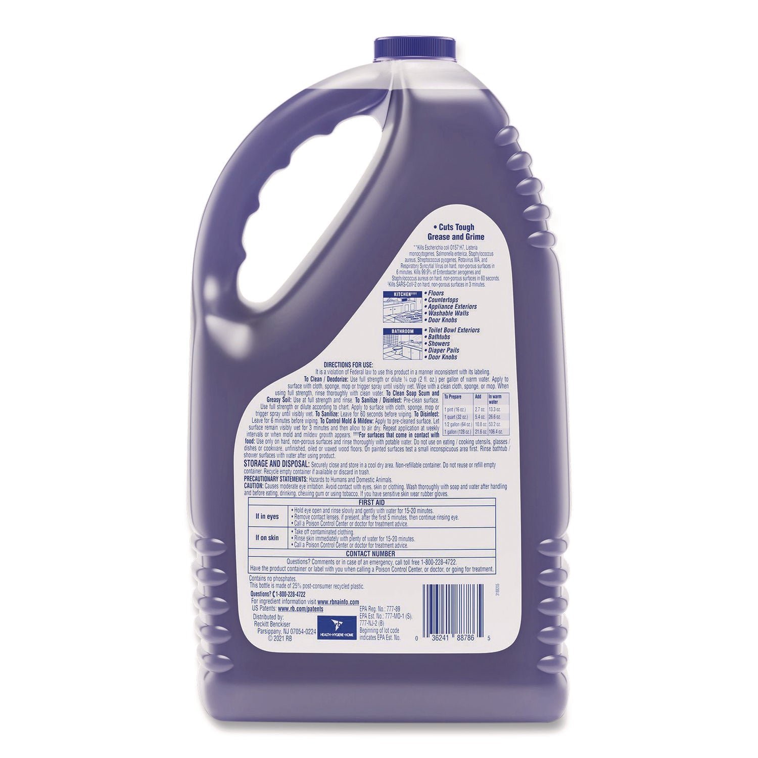 LYSOL® Brand Clean and Fresh Multi-Surface Disinfectant Cleaner, Lavender and Orchid Essence, 144 oz Bottle, 4/Carton