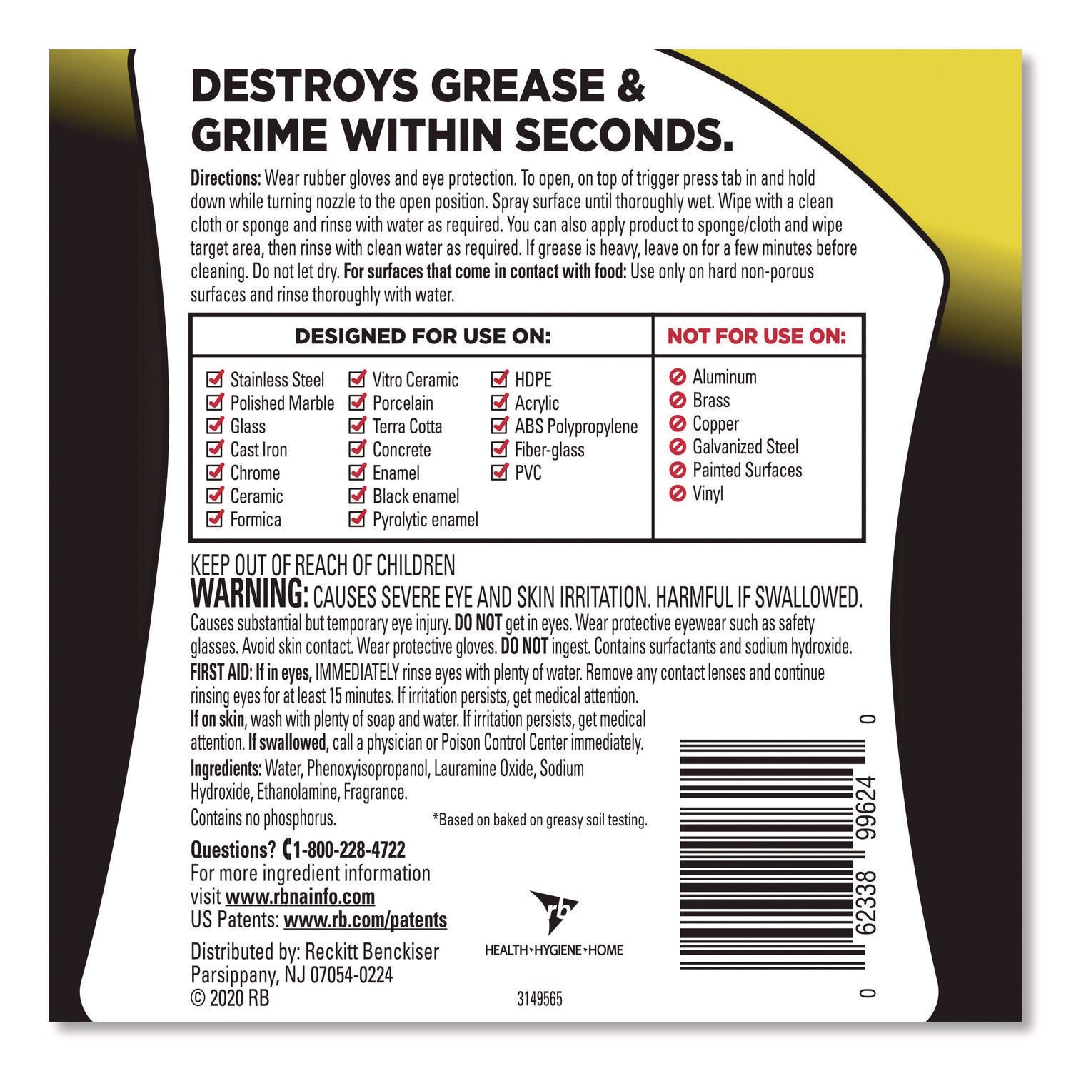 EASY-OFF® Heavy Duty Cleaner Degreaser, 32 Oz Spray Bottle, 6/carton