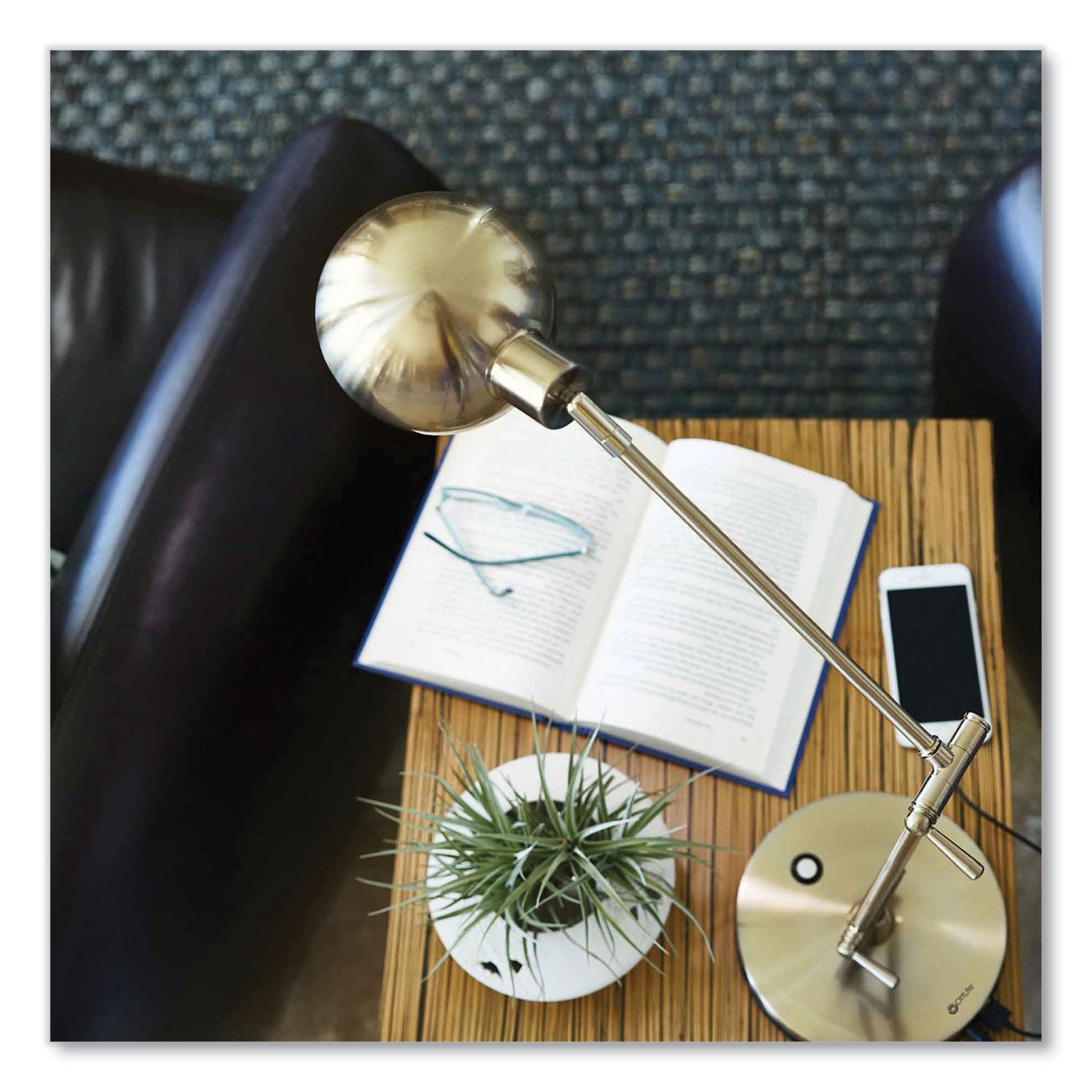 OttLite® Wellness Series Refine LED Desk Lamp, 27" High, Antiqued Brass