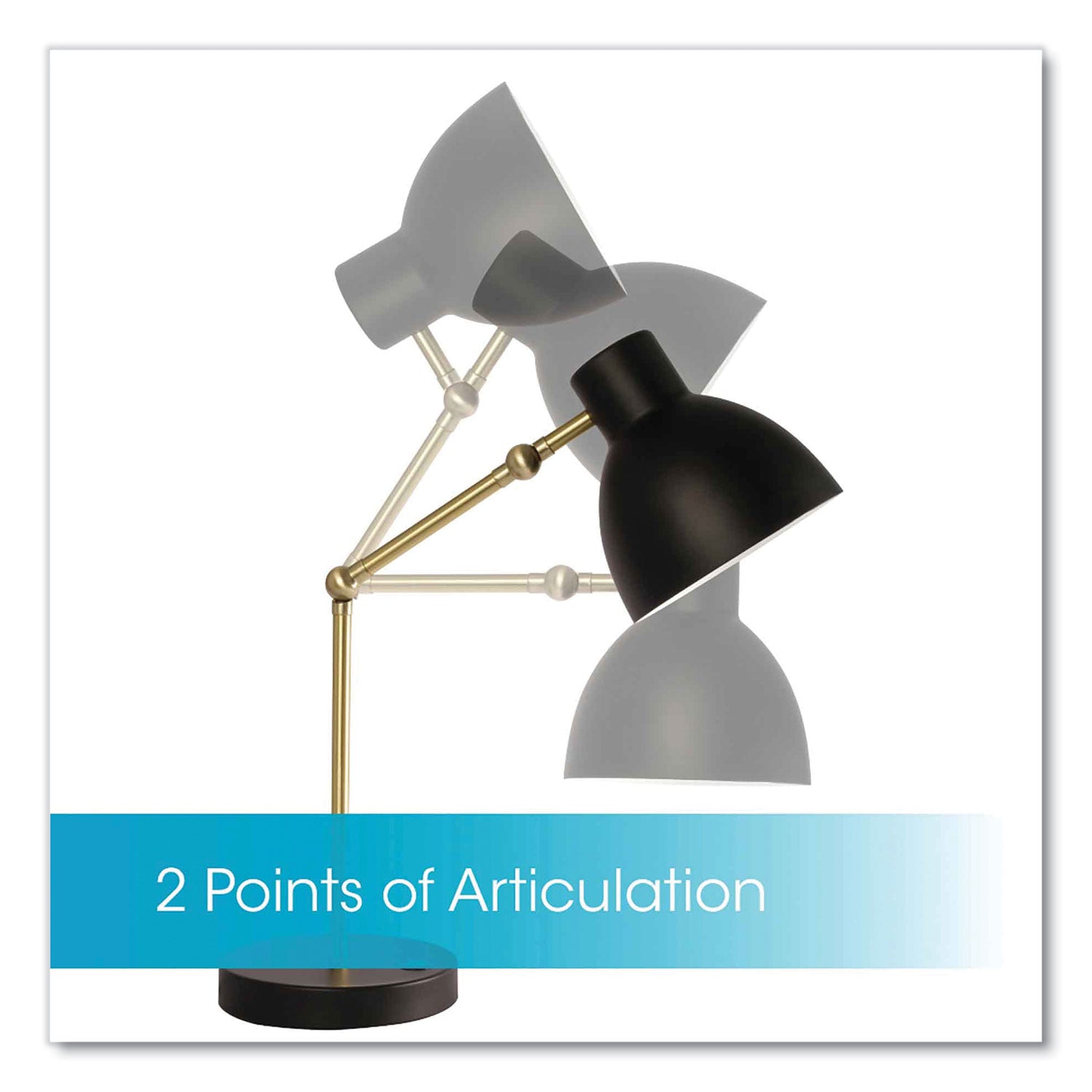 OttLite® Wellness Series Adapt LED Desk Lamp, 7" to 22" High, Black