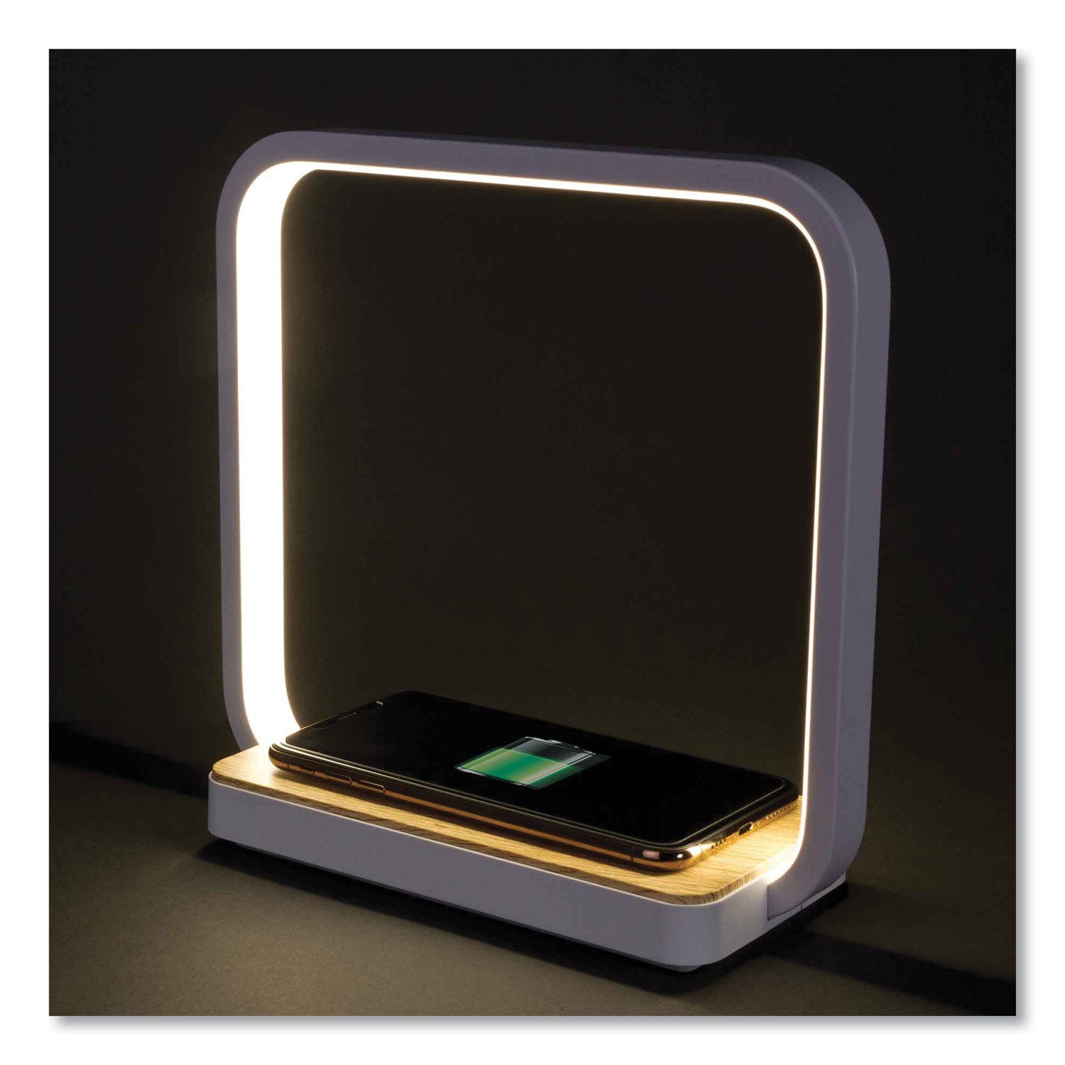 OttLite® Wireless Charging Station with Night Light, USB, White
