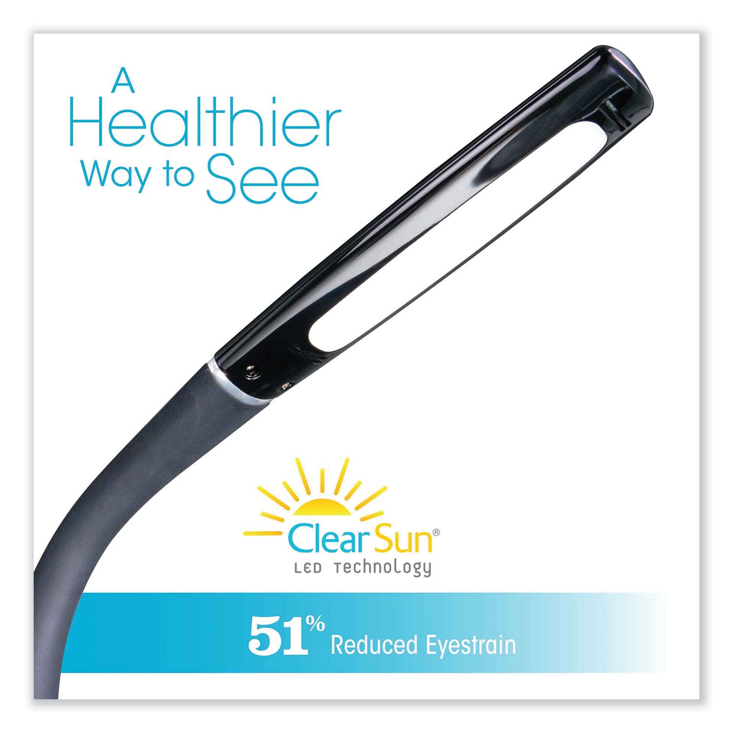 OttLite® Wellness Series Swerve LED Desk Lamp, 23.25" High, Black