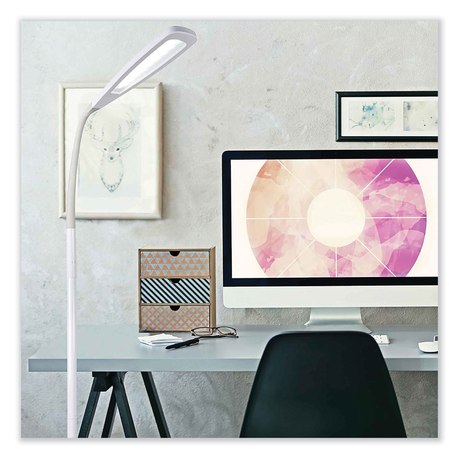 OttLite® Wellness Series Flex LED Floor Lamp, 49" to 71" High, White