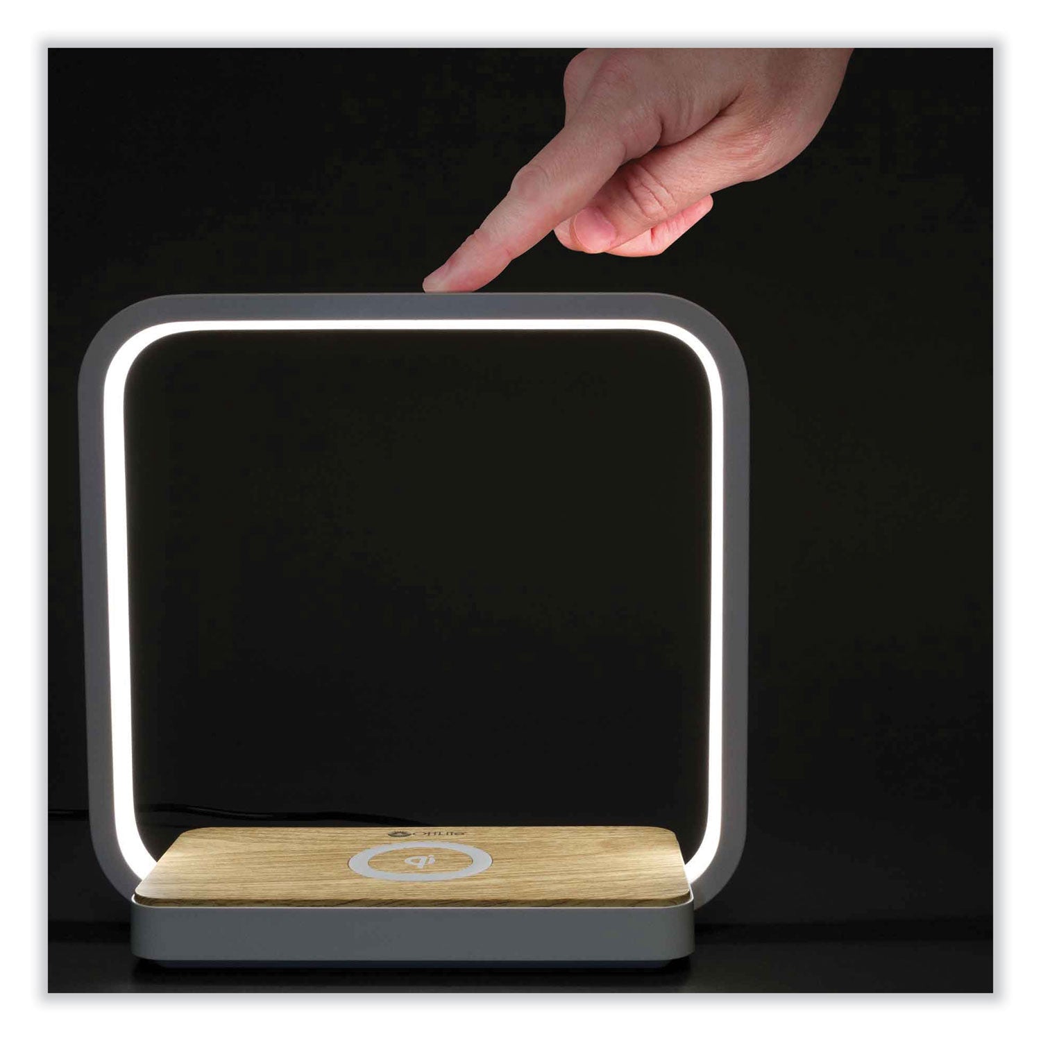 OttLite® Wireless Charging Station with Night Light, USB, White