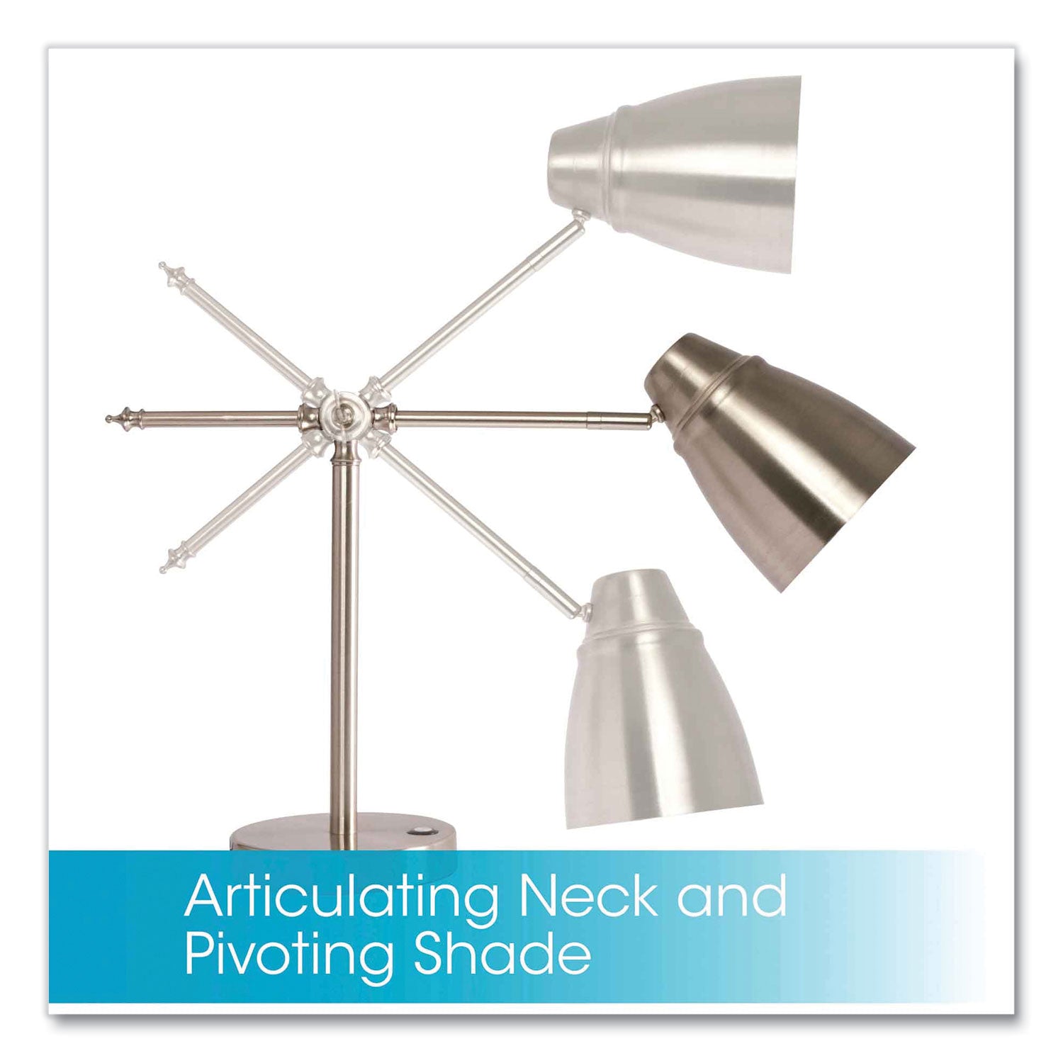 OttLite® Wellness Series Harmonize LED Desk Lamp, 5" to 19" High, Silver