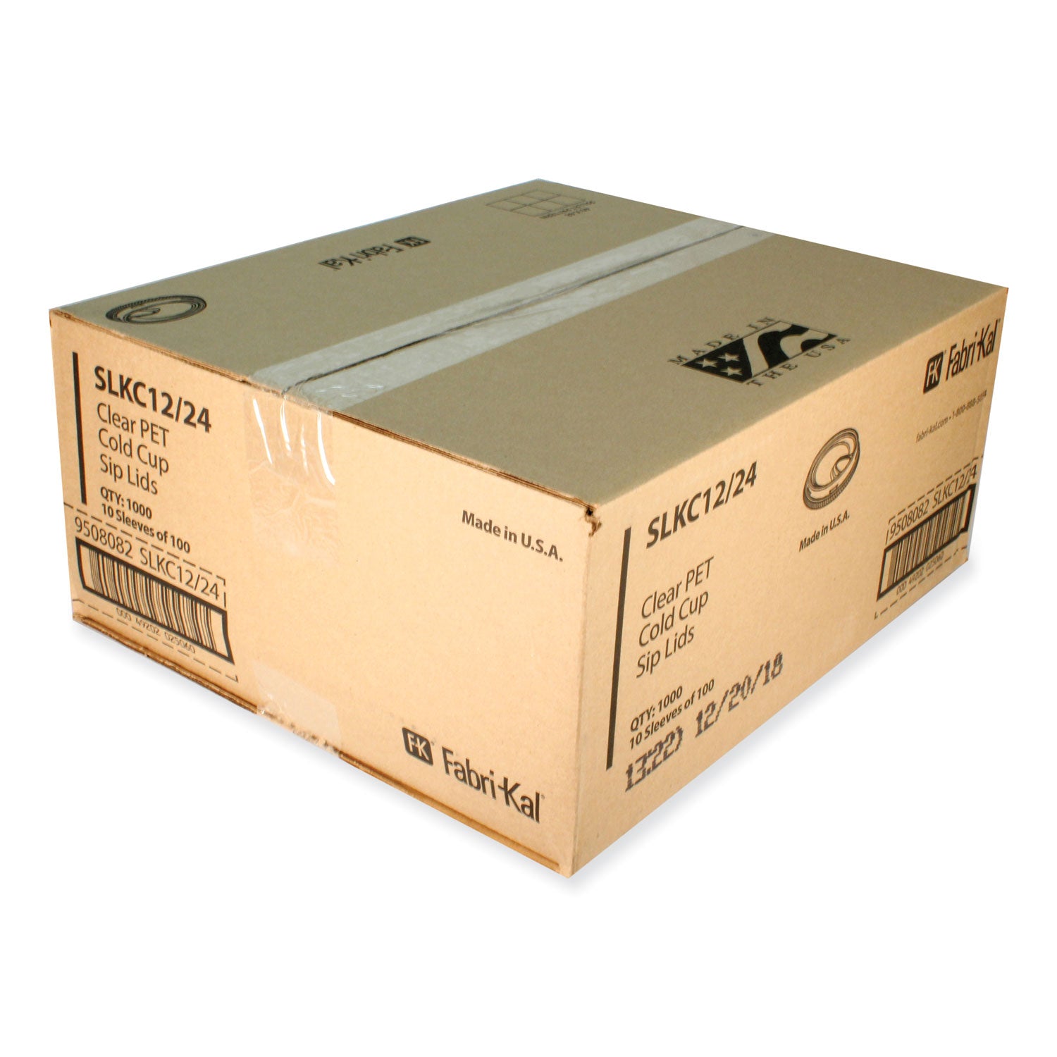 Fabri-Kal® Greenware Cold Drink Lids, Sip Lid, Fits 12 oz to 24 oz Cold Cups, Plastic, Clear, 1,000/Carton