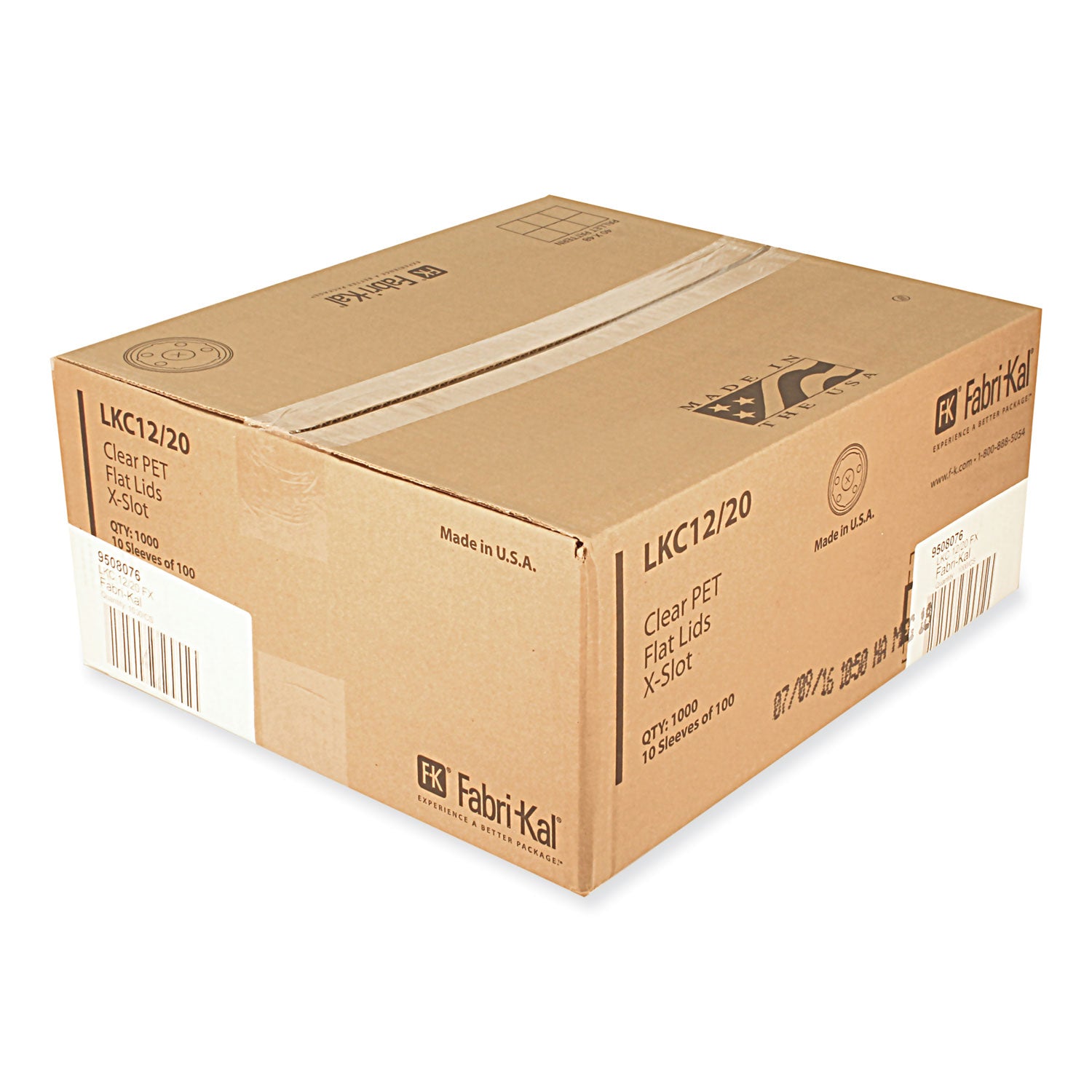 Fabri-Kal® Greenware Cold Drink Lids, X-Slot, Fits 12 oz to 20 oz Cold Cups, Plastic, Clear, 1,000/Carton