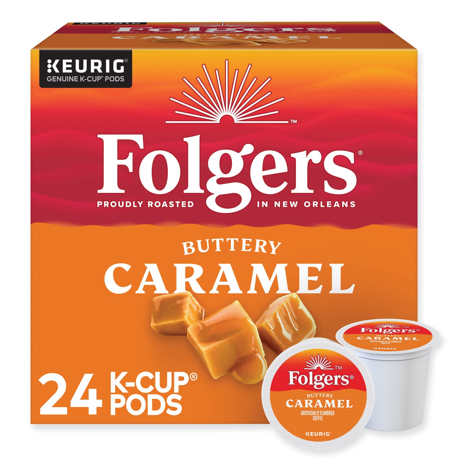 Buttery Caramel Coffee K-Cups, 24/Box