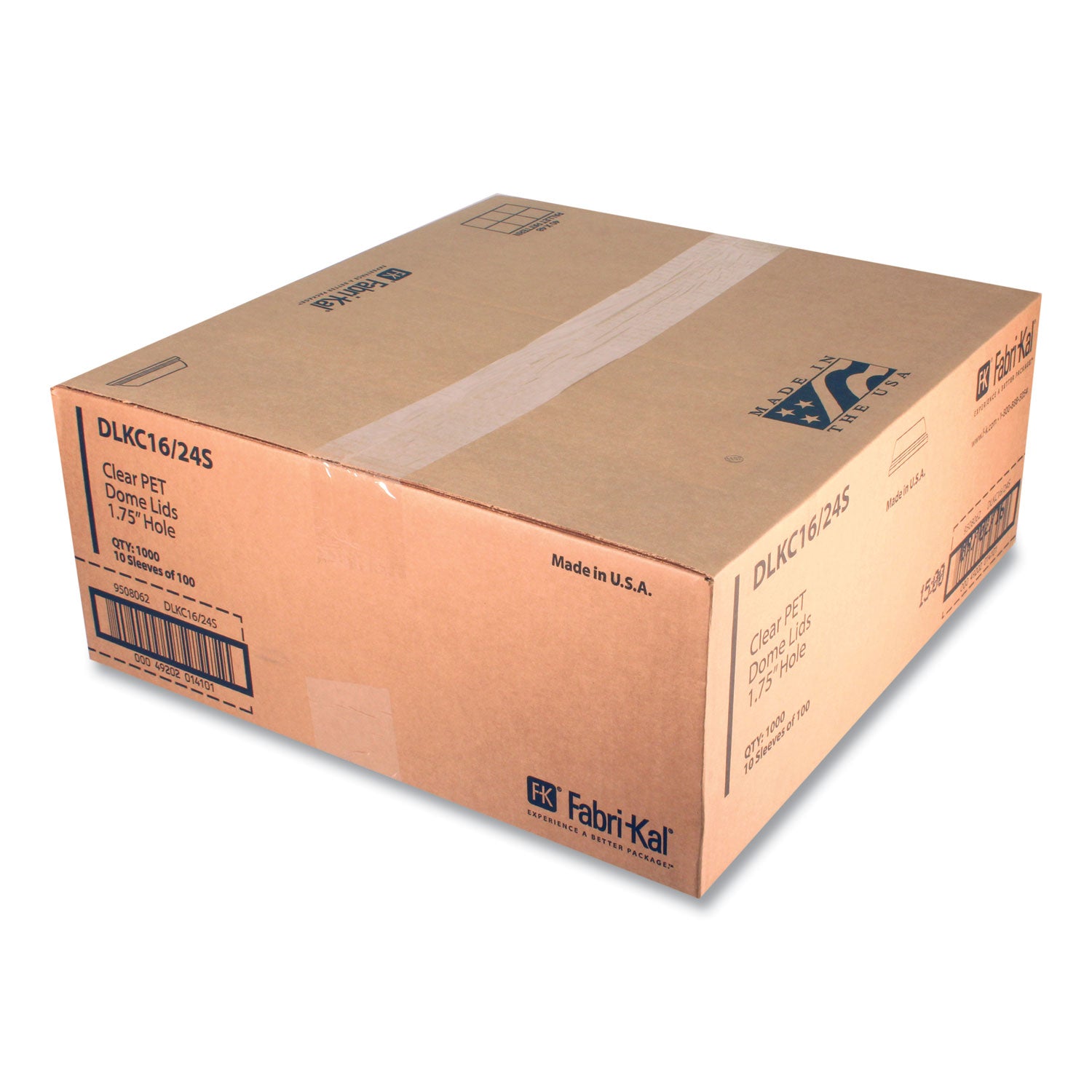 Fabri-Kal® Greenware Cold Drink Lids, Dome, Fits 16 oz to 24 oz Cold Cups, Plastic, Clear, 1,000/Carton