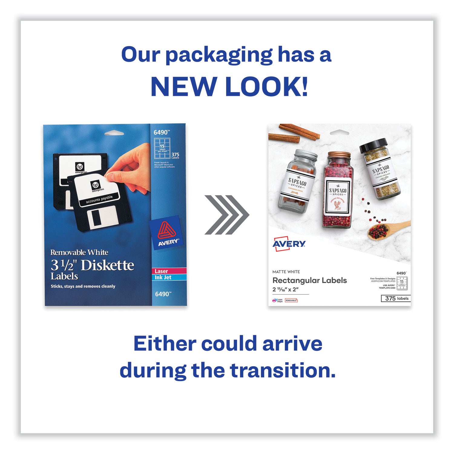 Avery® Laser/inkjet 3.5" Diskette Labels, White, 375/pack