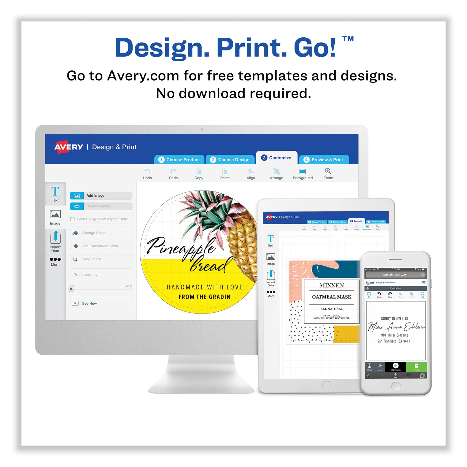 Avery® Laser/inkjet 3.5" Diskette Labels, White, 375/pack