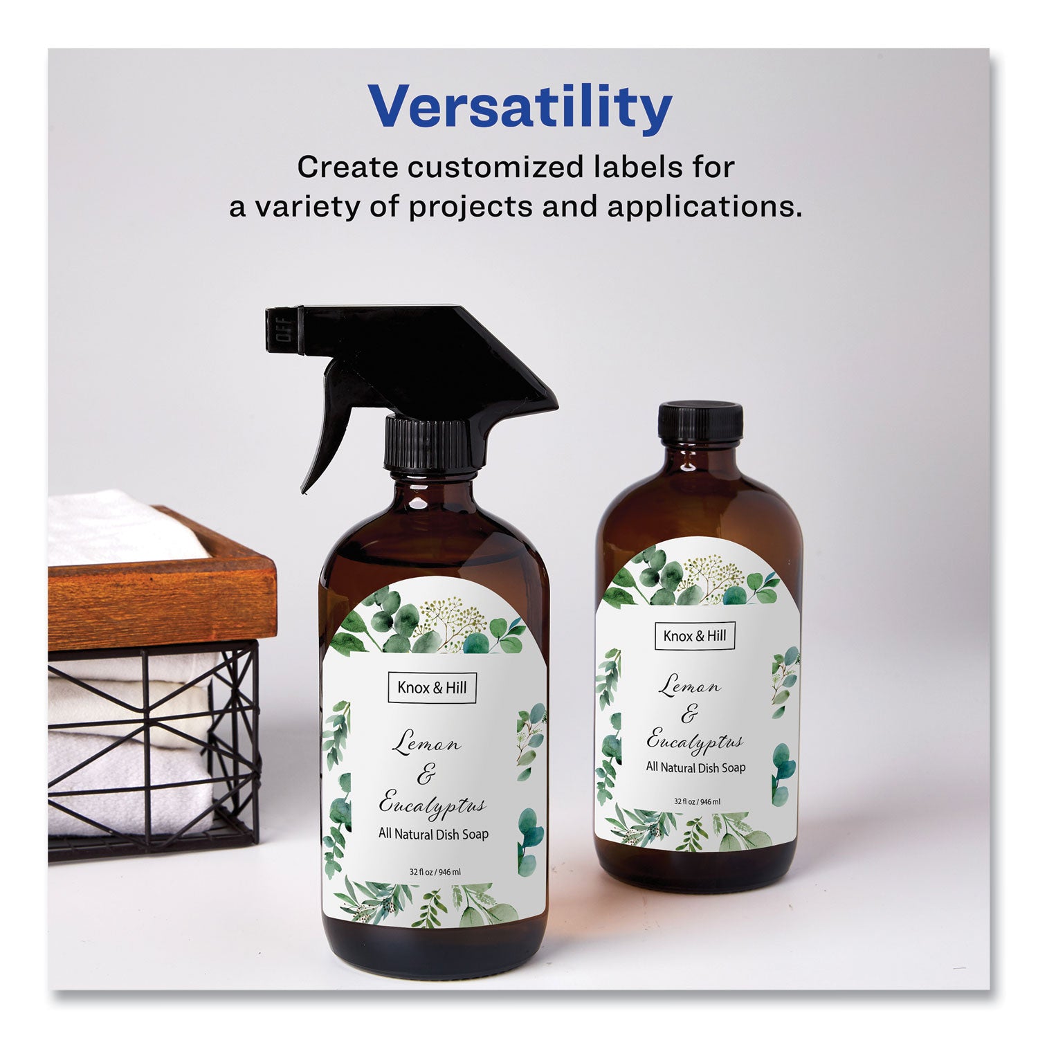 Avery® Textured Arched Print-To-The-Edge Labels, Laser Printers, 3 X 2.25, White, 9/sheet, 10 Sheets/pack