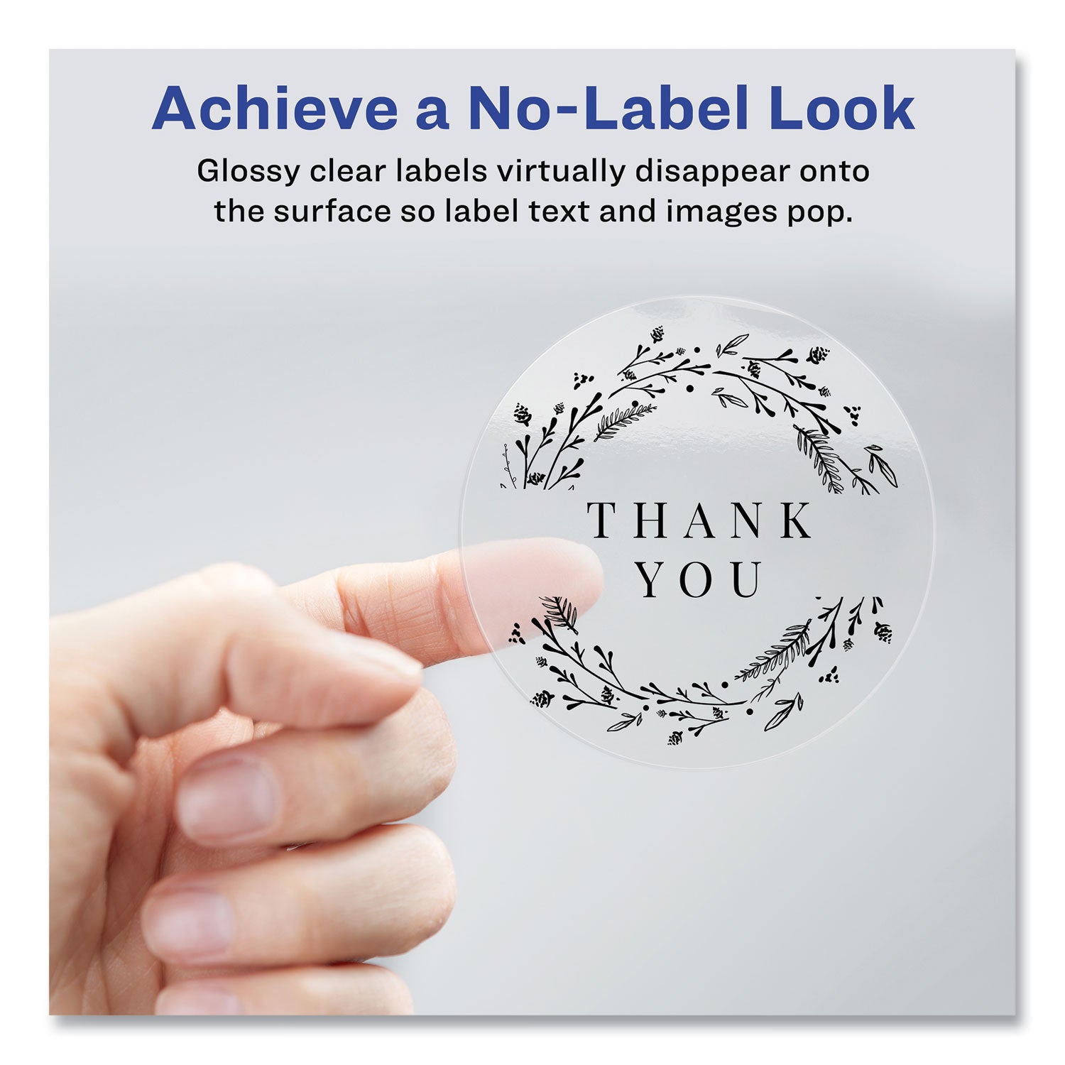 Avery® Round Print-To-The Edge Labels With Sure Feed And Easy Peel, 2" Dia, Glossy Clear, 120/pk