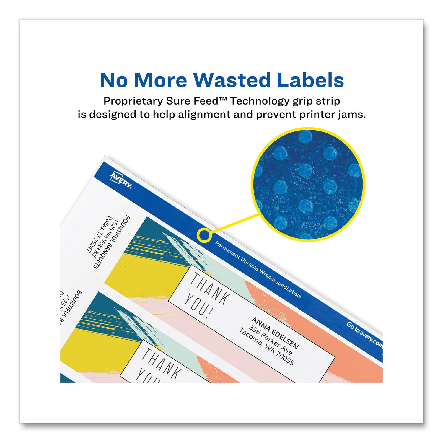 Avery® Rectangle Labels, Inkjet/laser Printers, 7.85 X 1.75, Textured White, 5/sheet, 10 Sheets/pack