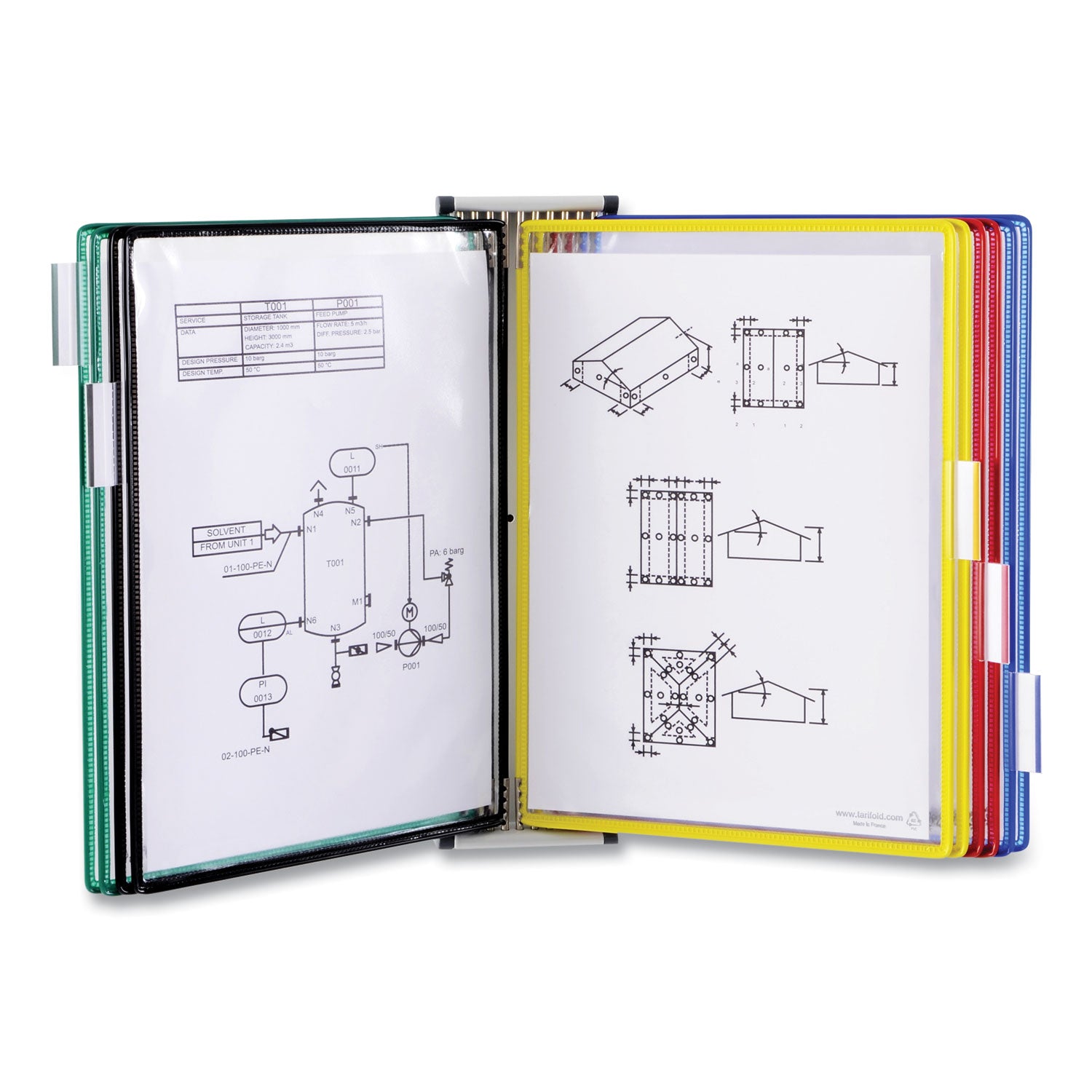 djois® by Tarifold Wall Unit Magnetic Starter Set, 10 Sections, 20-Sheet Capacity, Gray