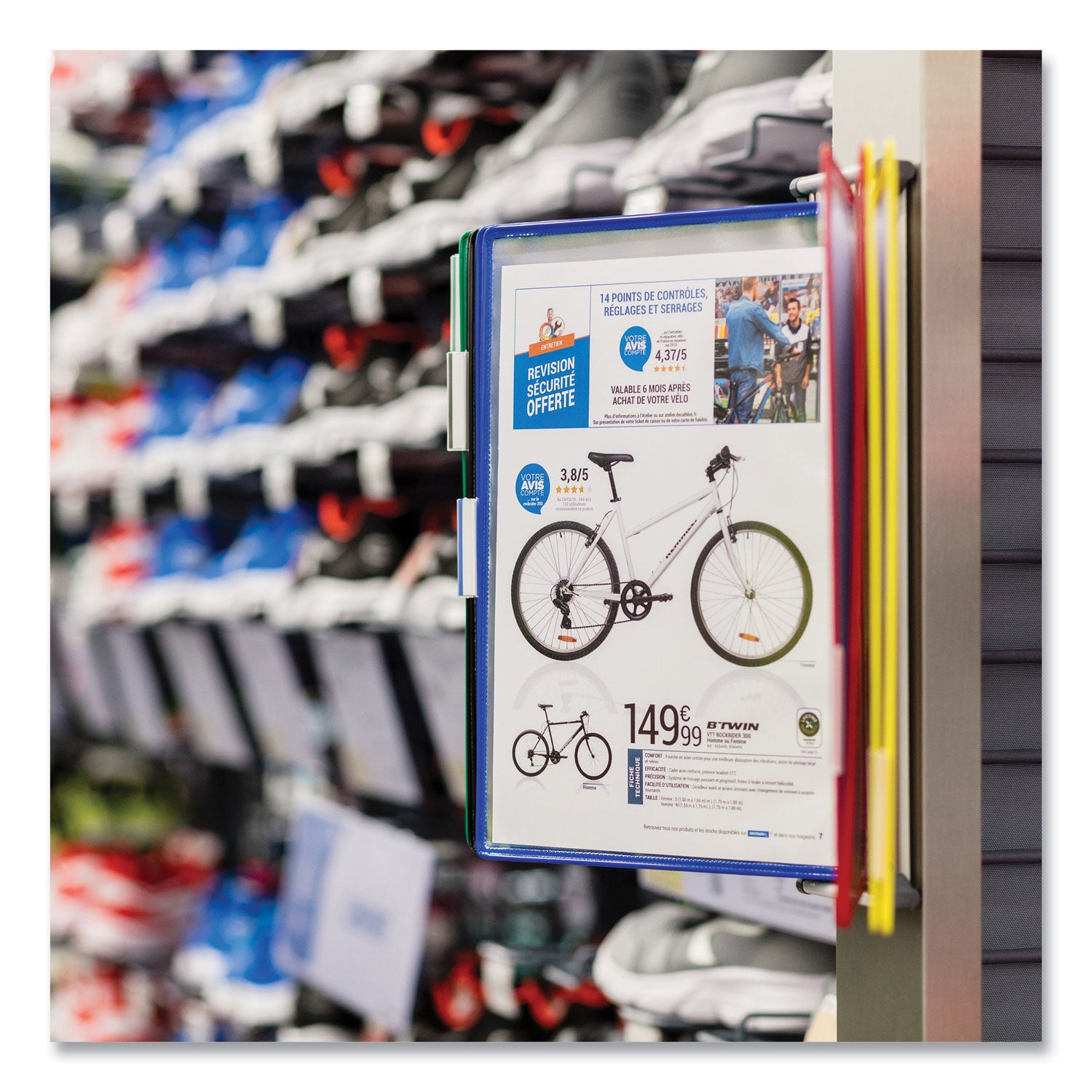 djois® by Tarifold Wall Unit Magnetic Starter Set, 10 Sections, 20-Sheet Capacity, Gray