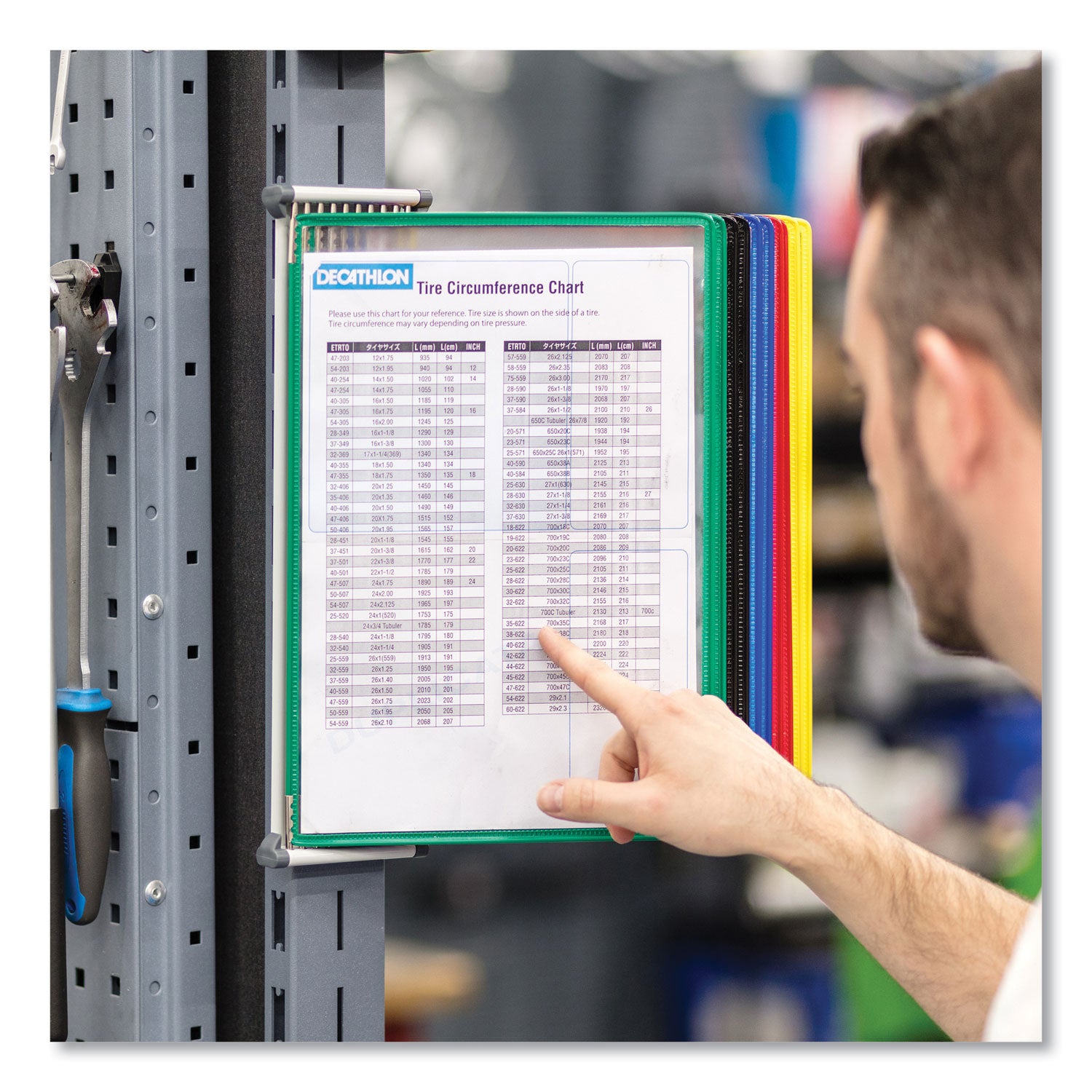 djois® by Tarifold Wall Unit Magnetic Starter Set, 10 Sections, 20-Sheet Capacity, Gray