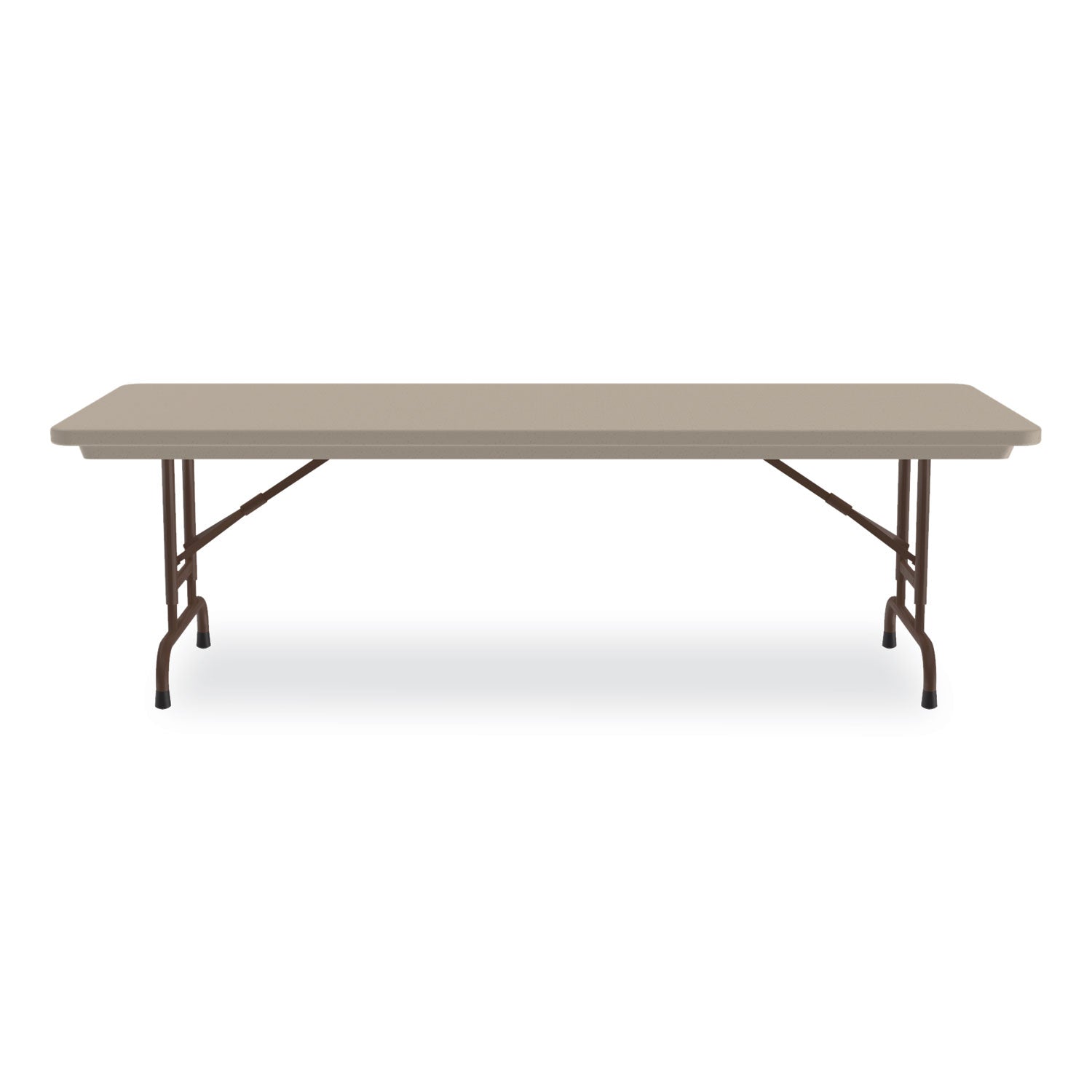 Correll® Adjustable Folding Tables, Rectangular, 96" x 30" x 22" to 32", Mocha Granite Top, Brown Legs, 4/Pallet