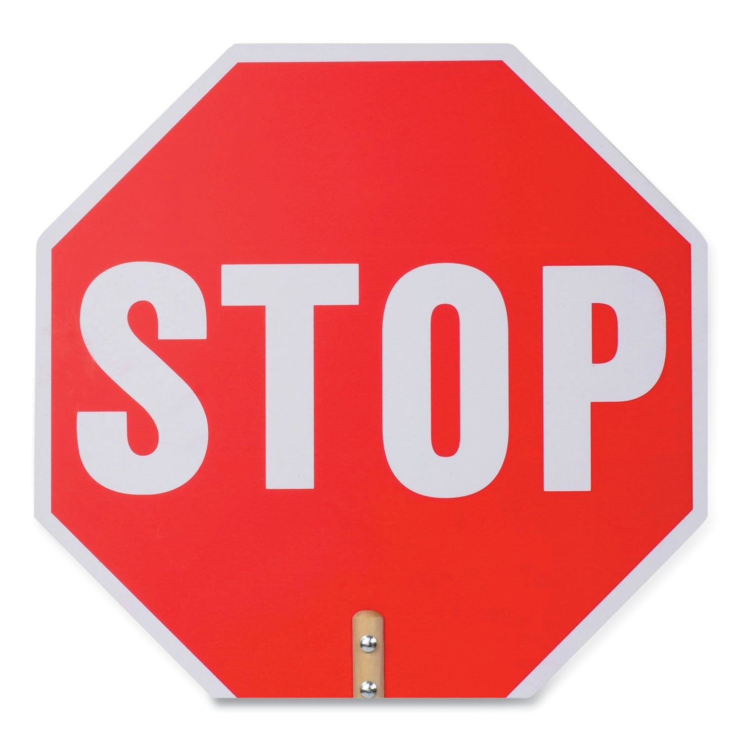 Tatco Handheld Stop Sign, 18" Red/White Face, White Graphics