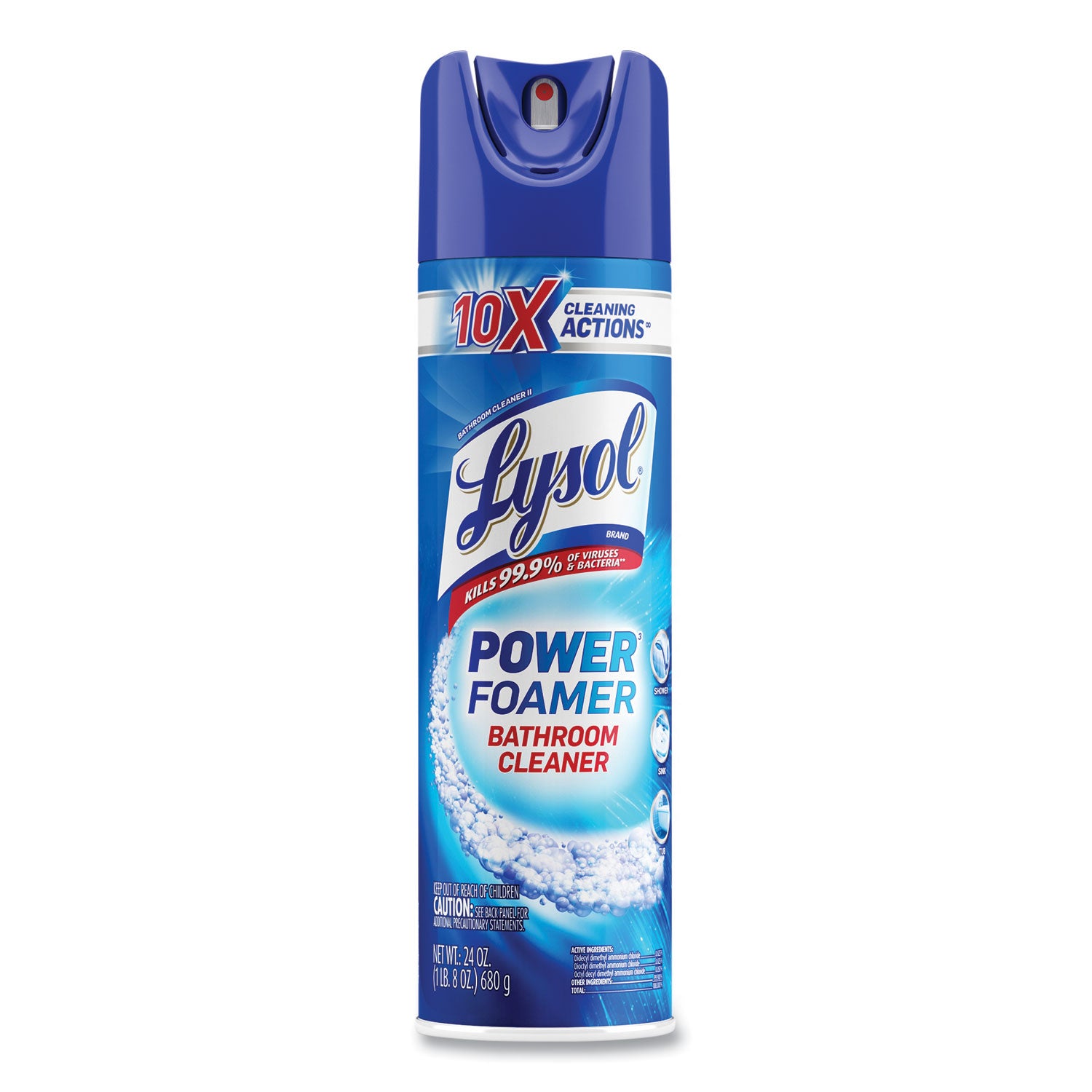 Power Foam Bathroom Cleaner, 24 oz Aerosol Spray