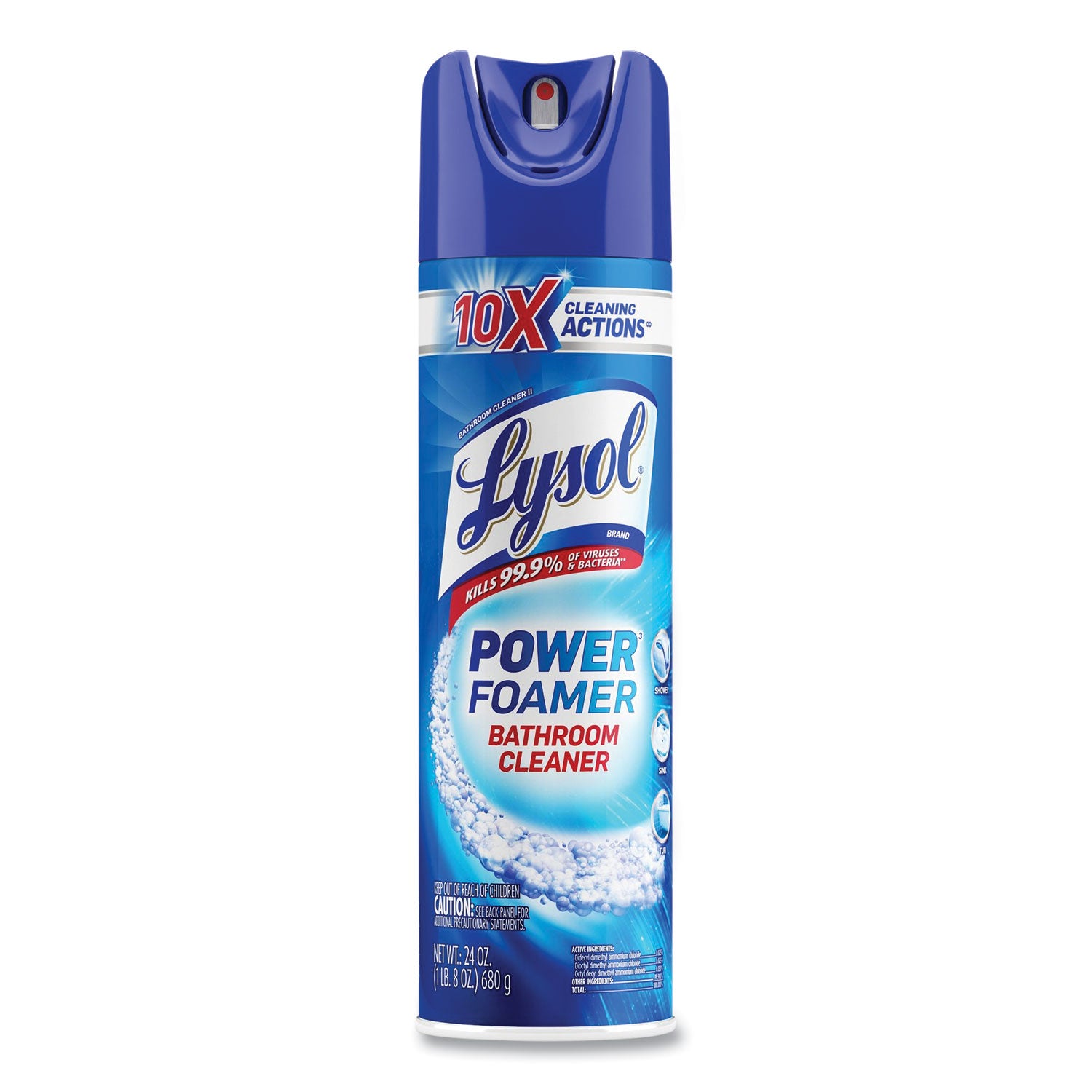 LYSOL® Brand Power Foam Bathroom Cleaner, 24 Oz Aerosol Spray, 12/carton