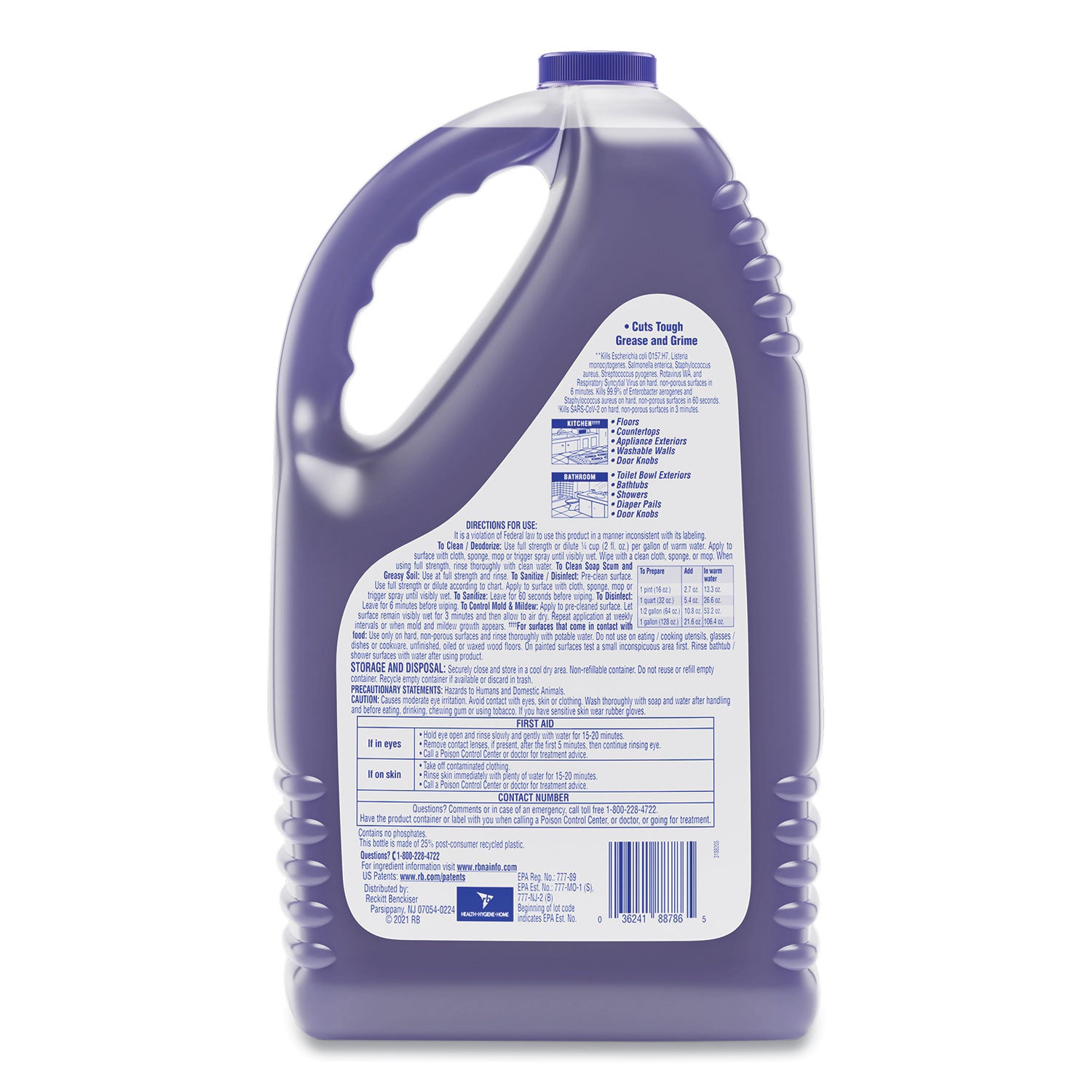 LYSOL® Brand Clean and Fresh Multi-Surface Disinfectant Cleaner, Lavender and Orchid Essence, 144 oz Bottle