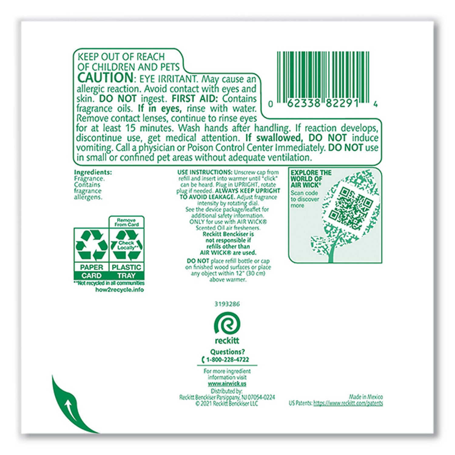 Air Wick® Scented Oil Refill, Fresh Linen, 0.67 Oz, 2/pack