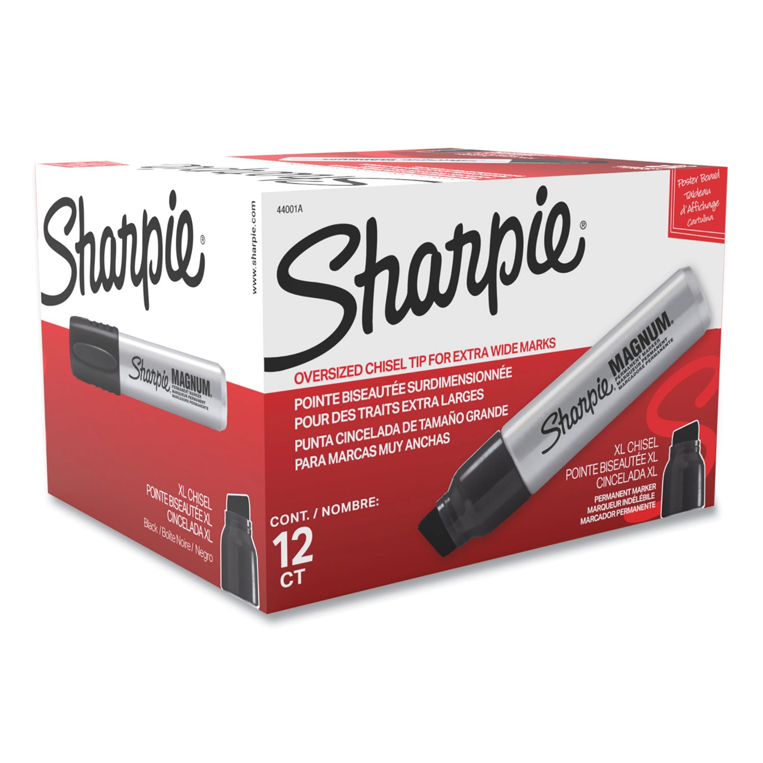 Sharpie® Magnum Permanent Marker, Broad Chisel Tip, Black, Dozen