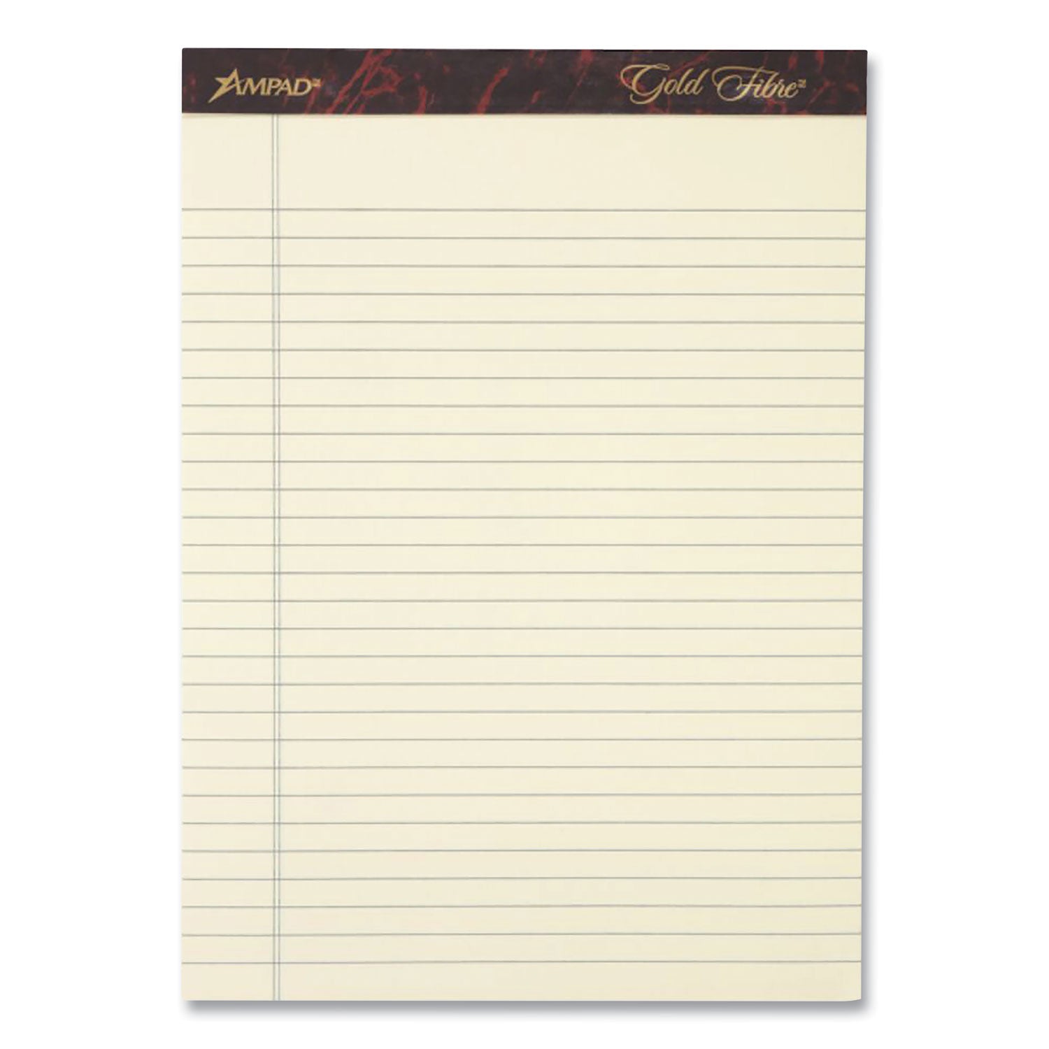 Ampad® Gold Fibre Writing Pads, Narrow Rule, 50 Canary-Yellow 5 X 8 Sheets, 4/pack