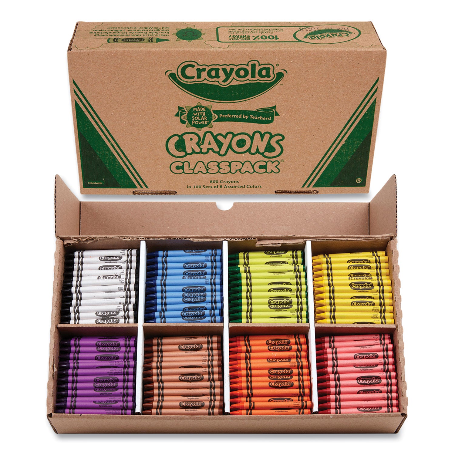 Crayola® Classpack Regular Crayons, 8 Colors, 800/box