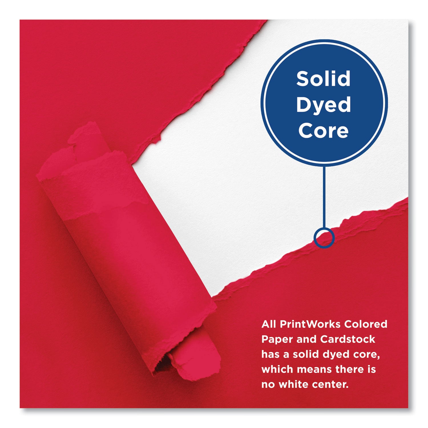 PrintWorks® Professional Color Paper, 24 lb Text Weight, 8.5 x 11, Red, 500/Ream